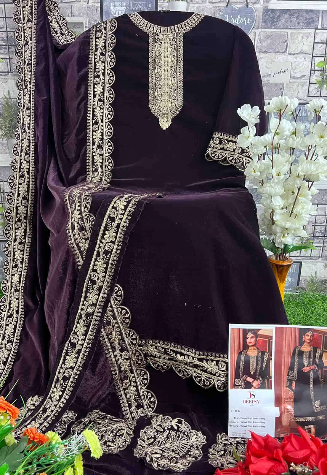 Deepsy 107 Colors Pakistani Style Winter Wear Style Salwar Suit Wholesalers view 7