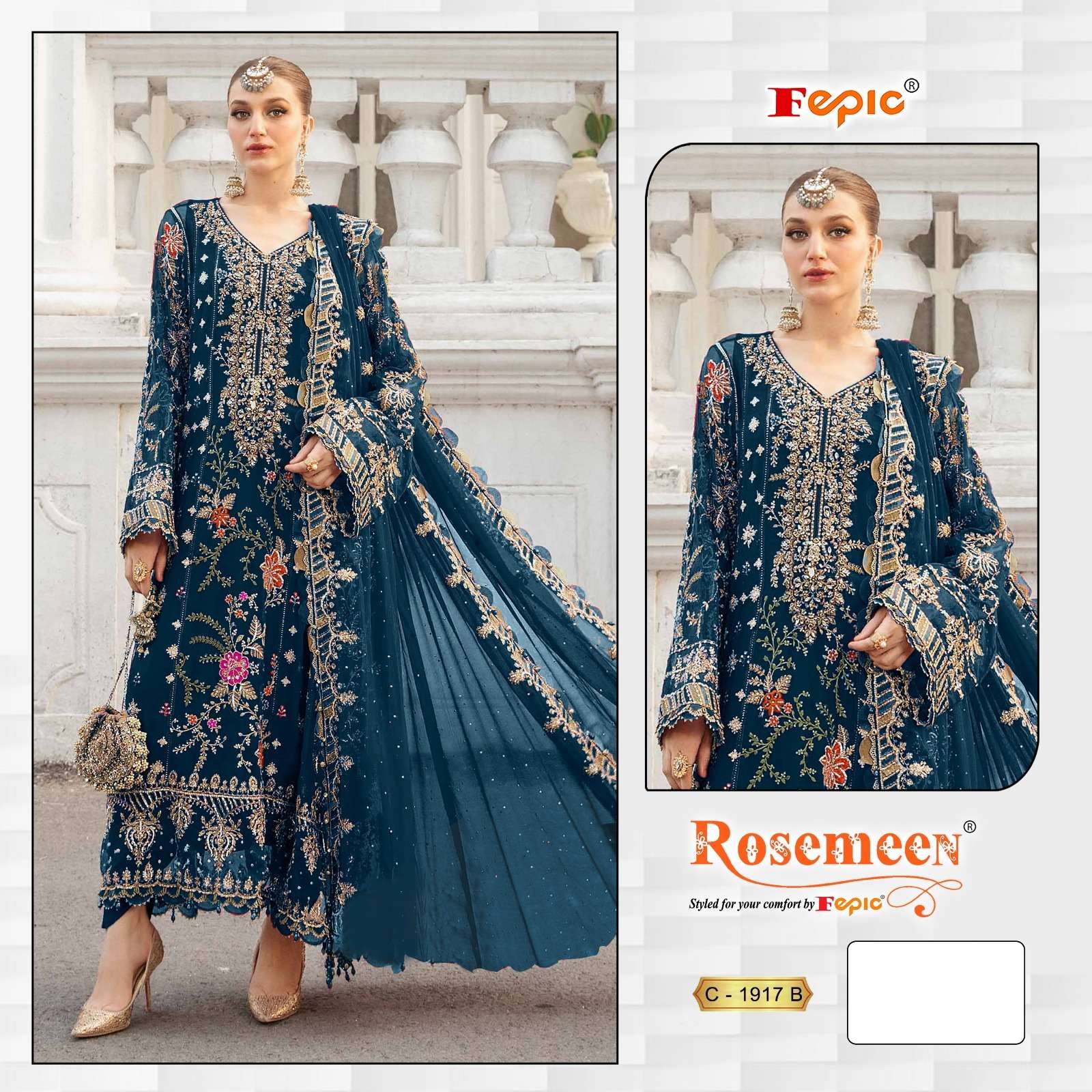 Fepic C 1917 Colors Festive Wear Style Heavy Designer Pakistani Suit Collection view 2