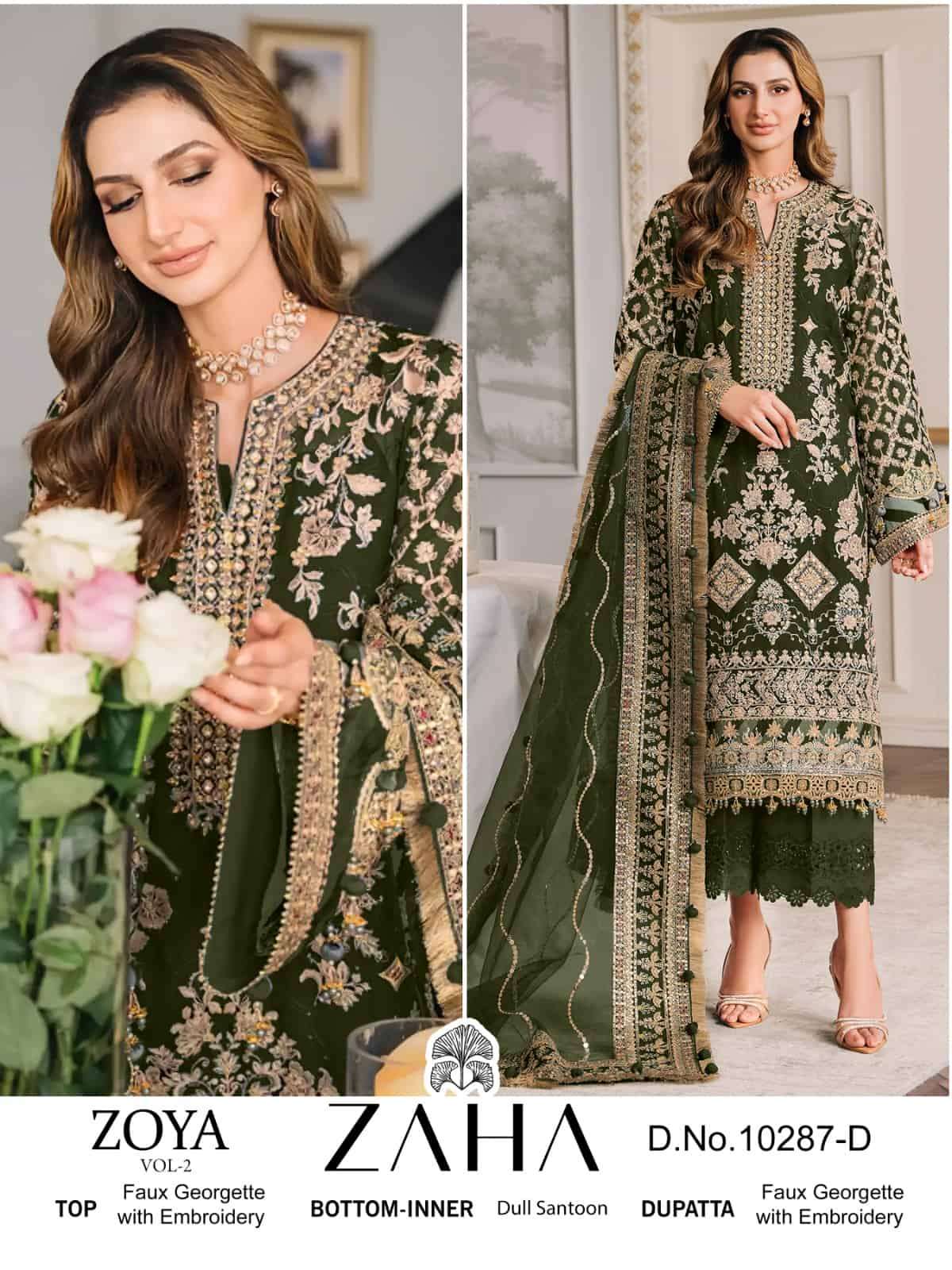 Zaha Zoya Vol 2 10287 Colors Georgette Pakistani Salwar Suit Stylish Ensemble view 16