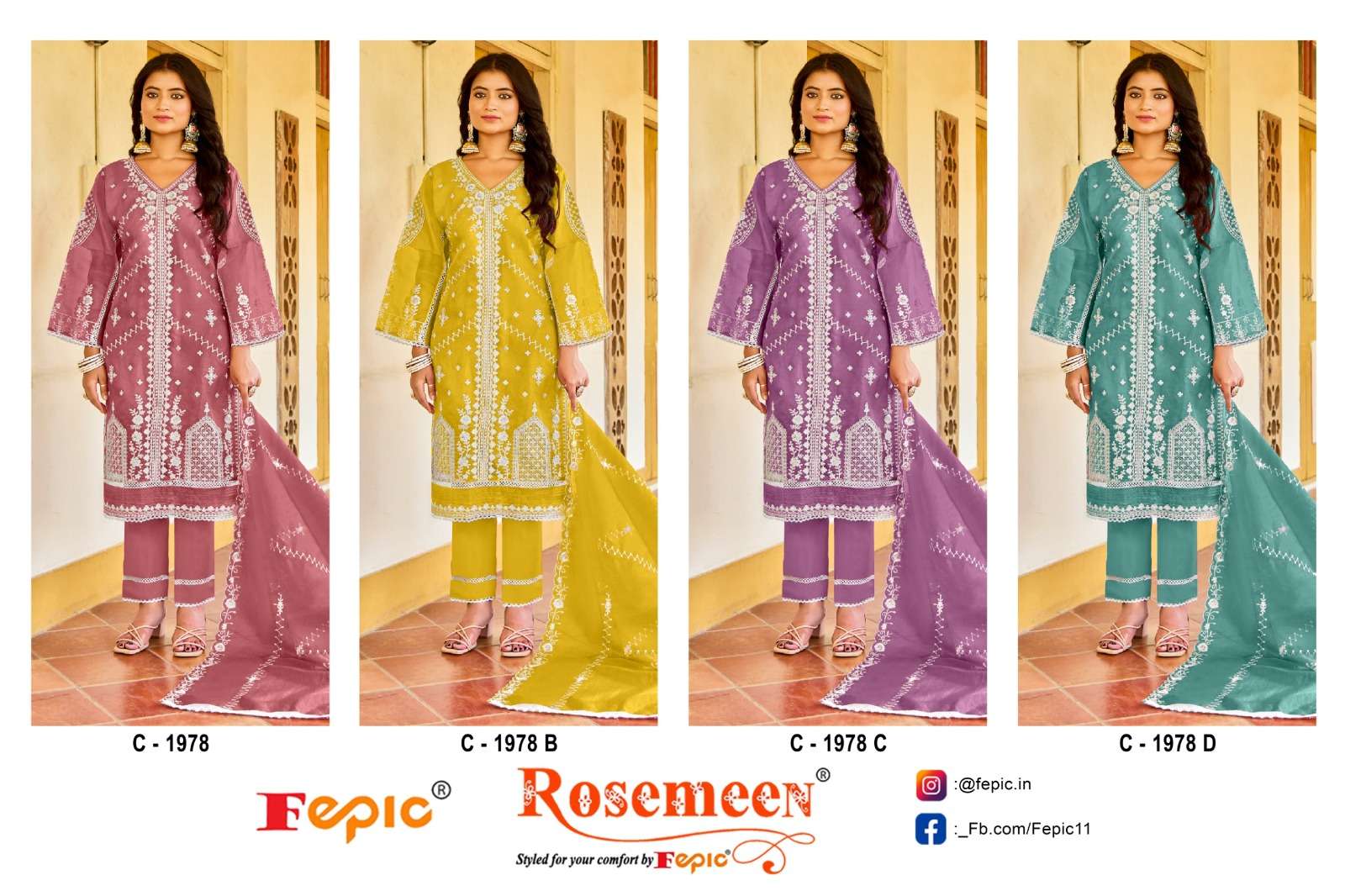 Fepic C 1978 Colors With Pakistani Suit And Salwar Collection view 5