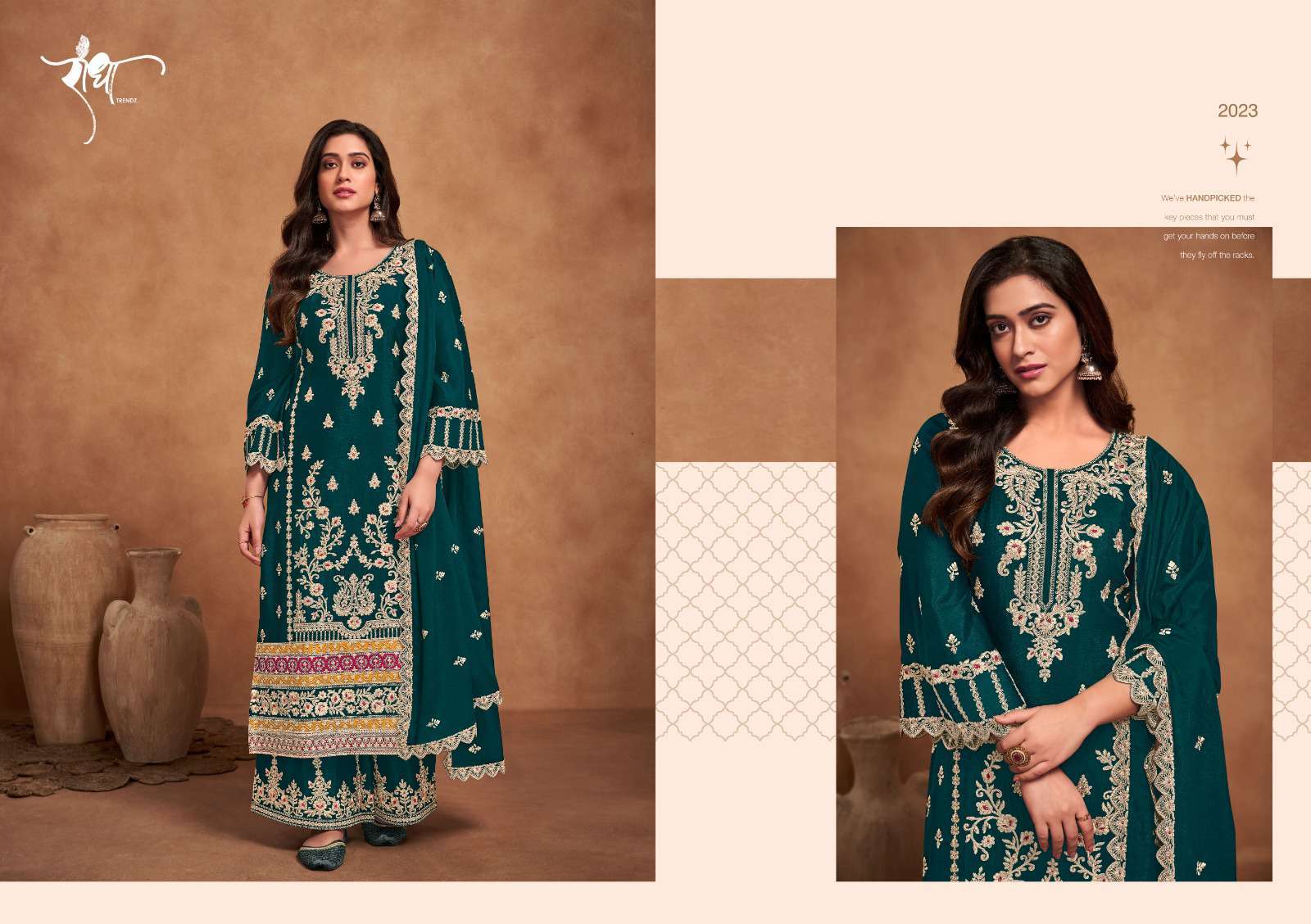 Radha Trendz Rashmi Designer Straight Palazzo Dress Readymade Collection view 12