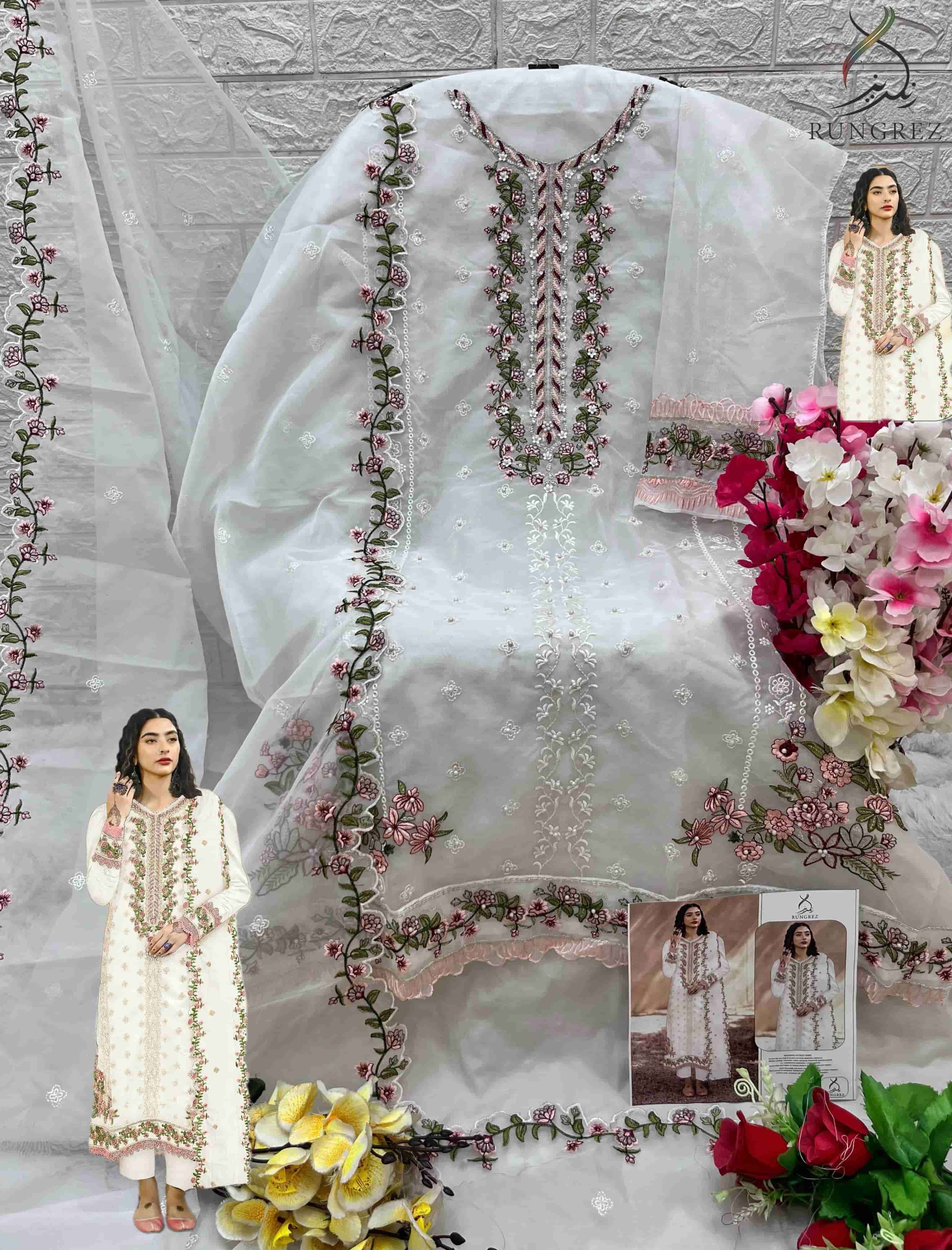 Rungrez 5011 Organza Embroidered Suit view 2