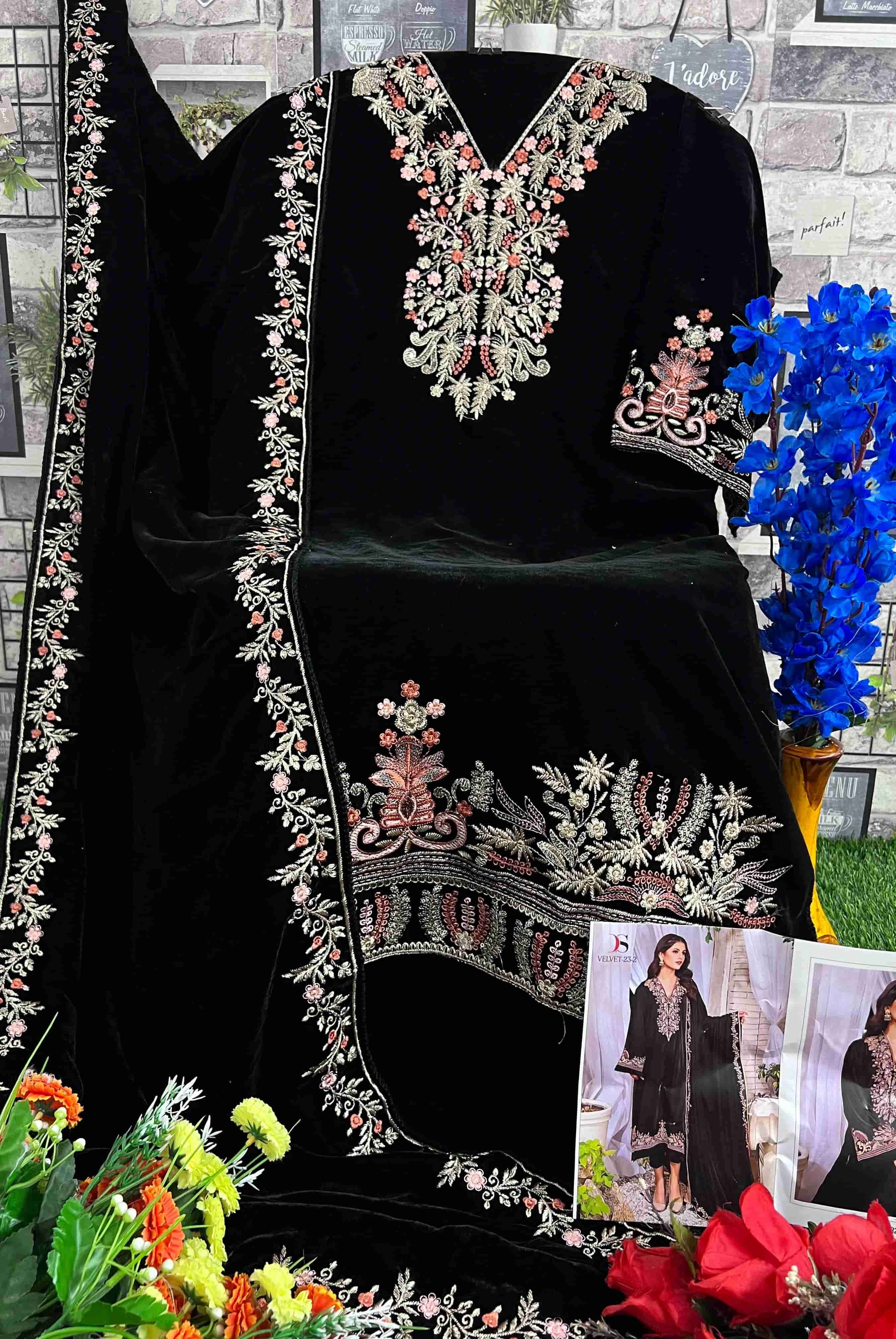 Deepsy D 2156 D Pakistani Designer Velvet Salwar Suit Ensemble view 2