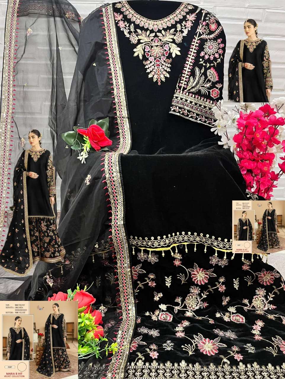 Shree Fabs 3187 Pakistani Designer Velvet Salwar Suit Exporter view 2
