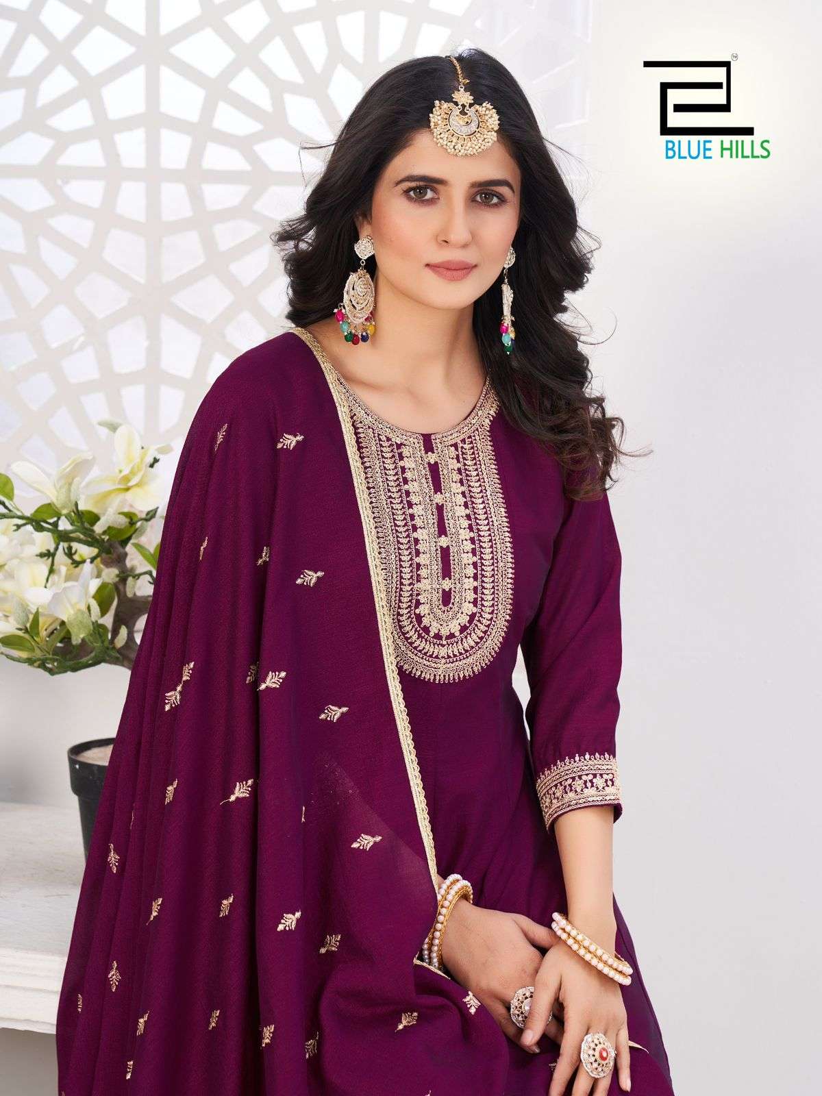 Blue Hills Taj Mahal Anarkali Style 3 Piece Catalog view 7