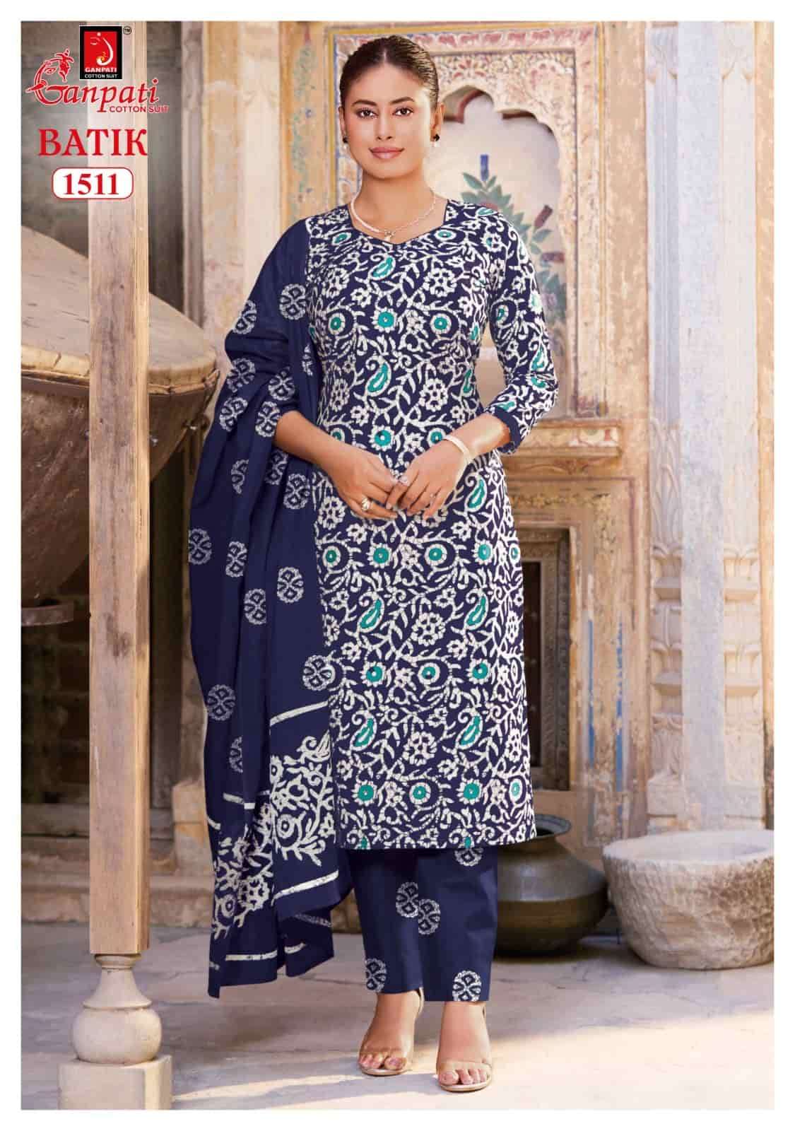 Ganpati Batik With Pant Vol 15 Unstitch Cotton Ladies Dress view 13