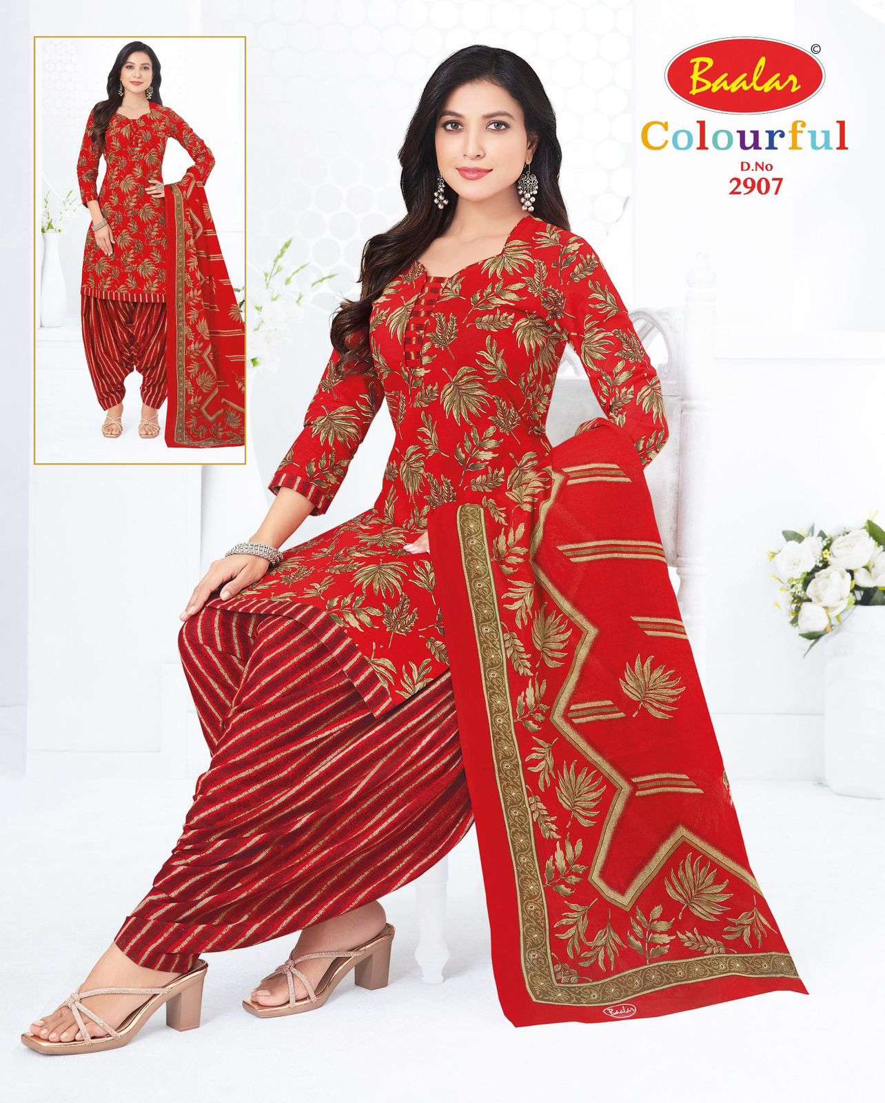 Baalar Colourful Vol 29 Unstitch Pure Cotton Suit view 7