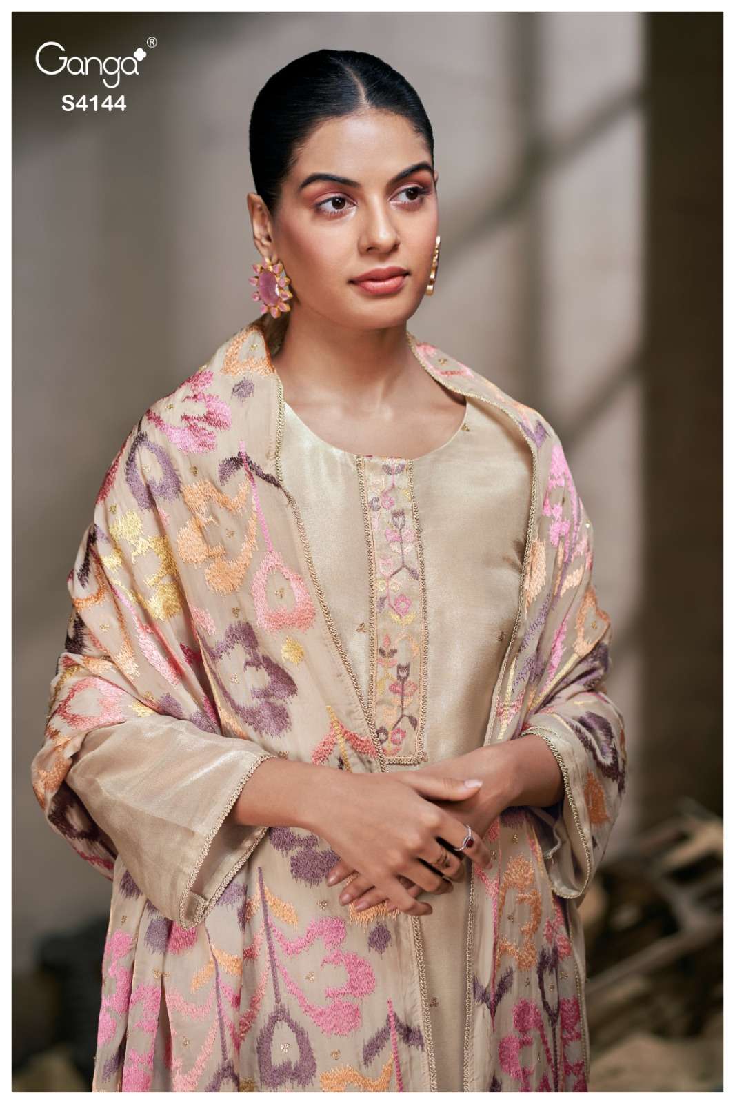 Ganga Fashion Shriya 4144 Pure Bemberg Silk Suit Premium Collection view 4