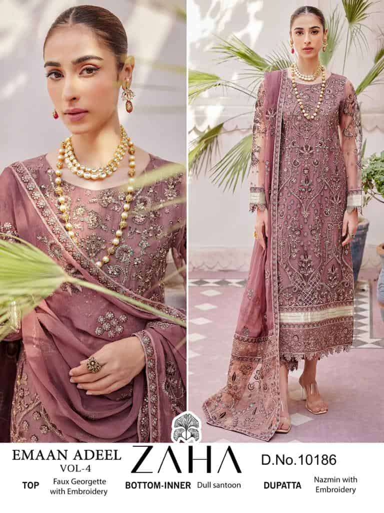 Zaha Emaan Adeel Vol 4 Pakistani Latest Designs Party Wear Suit Catalog Collection view 4