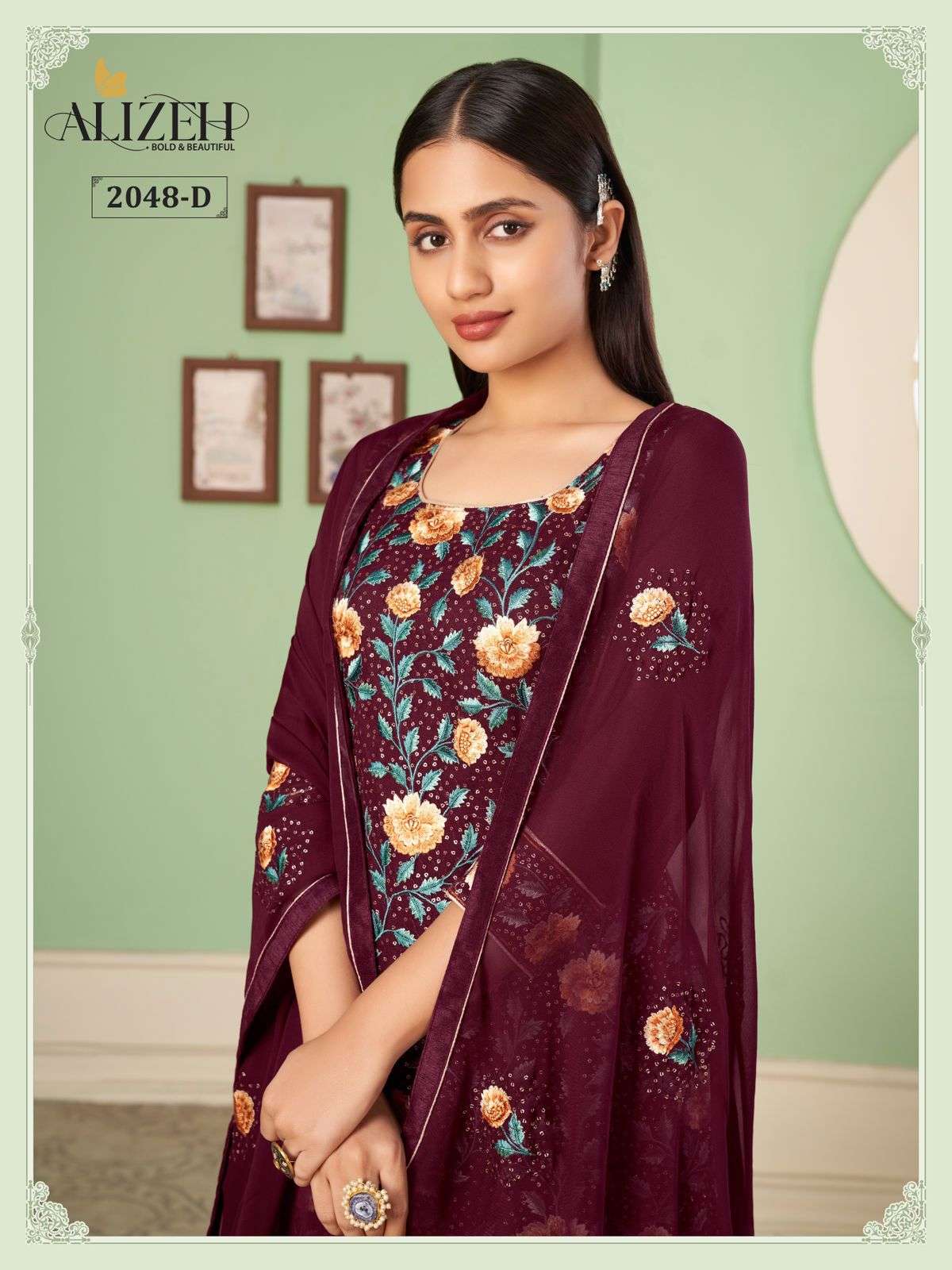Alizeh Zaida Vol 10 Party Wear Sharara Salwar Kameez New Collection view 9