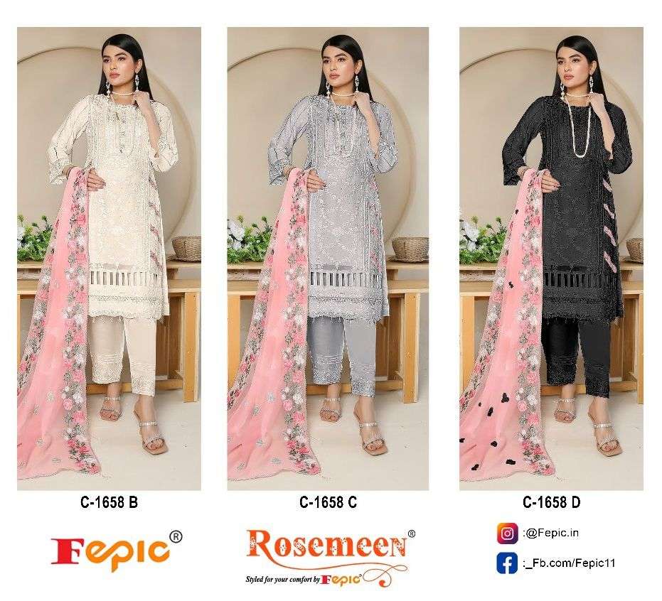 Fepic C 1658 Colors Heavy Embroidered Pakistani Dress New Arrivals view 6