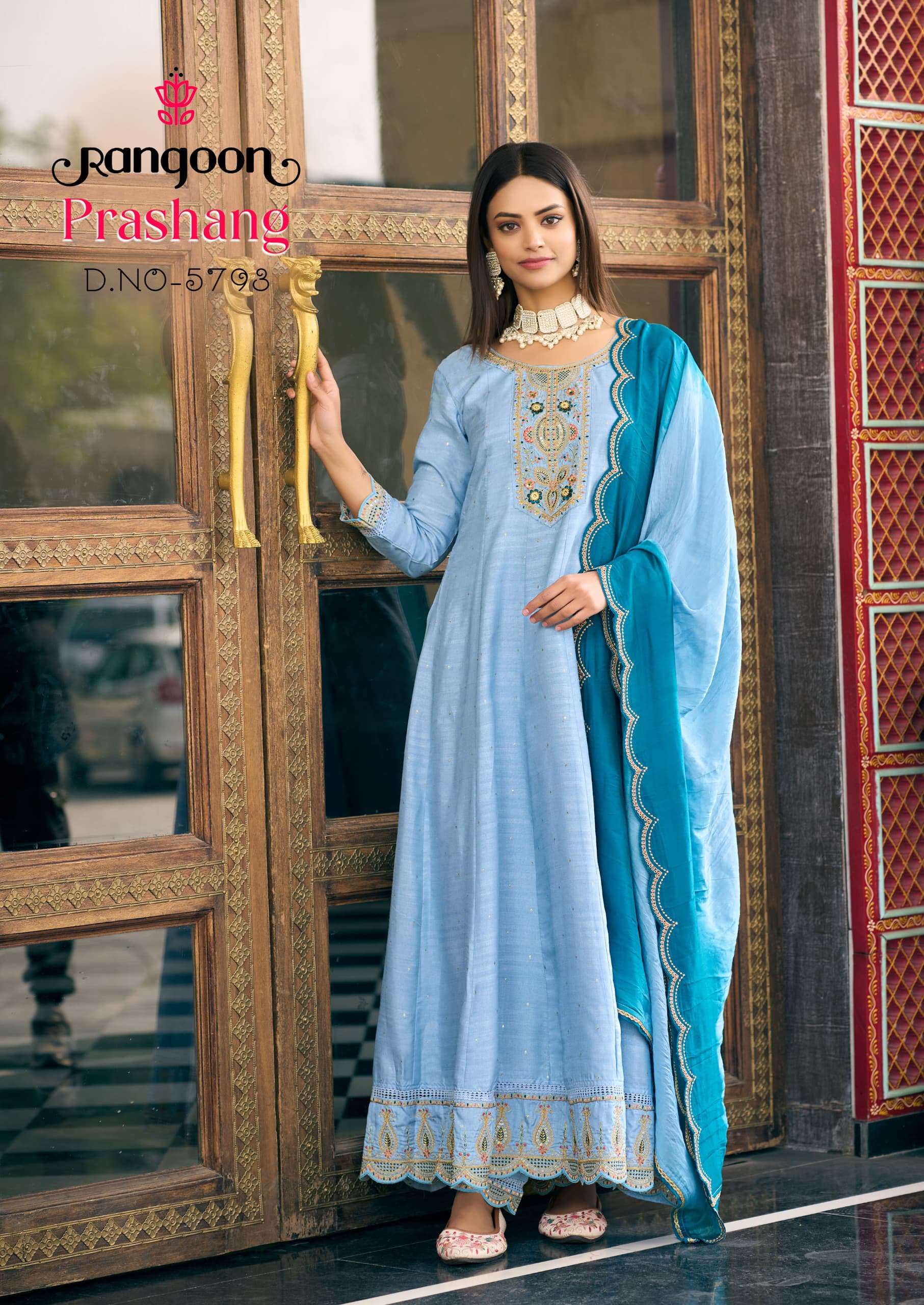 Rangoon Prashang Anarkali Pattern Stylish Suit Latest Designs view 3