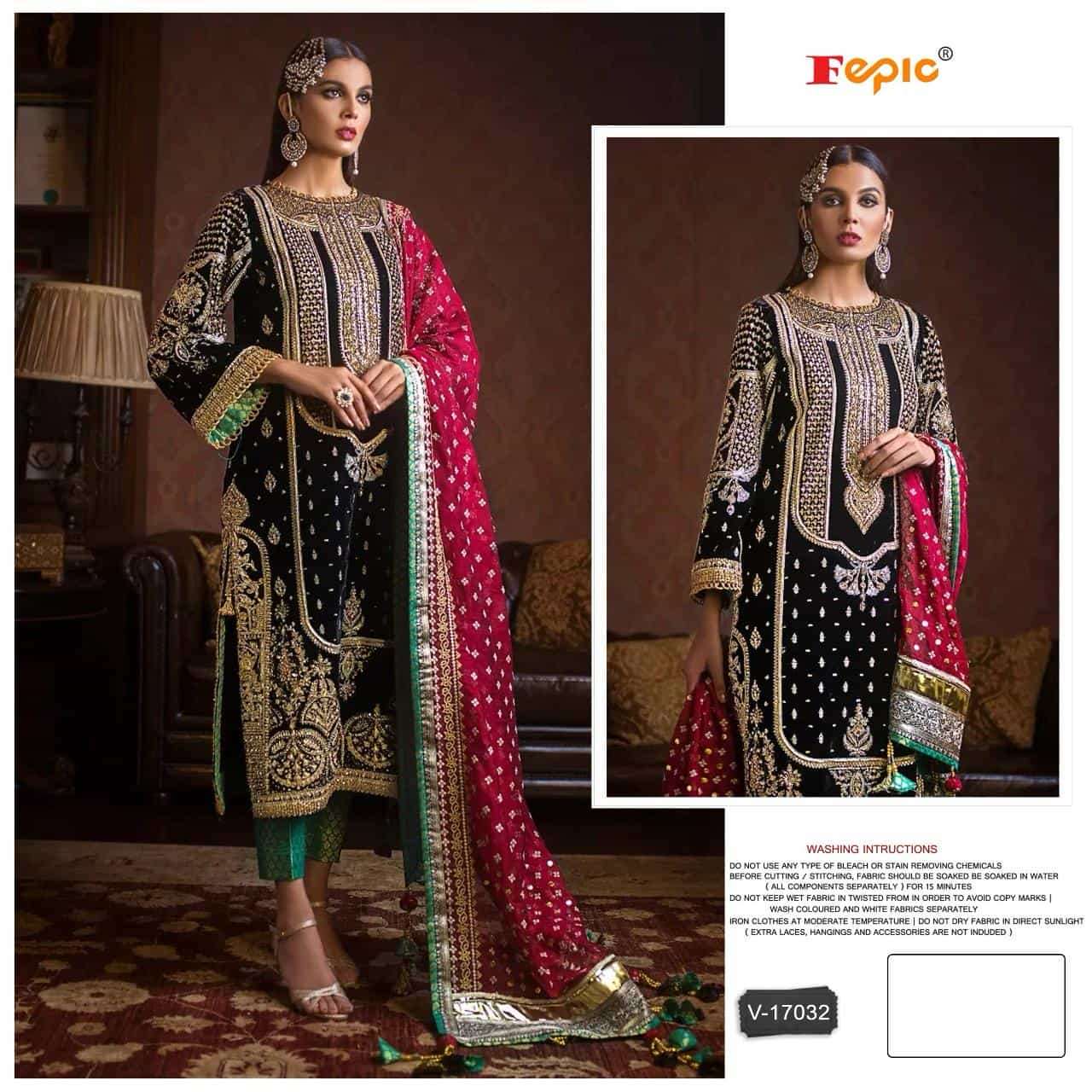 Fepic V 17032 Festive Wear Style Heavy Designer Velvet Suit Wholesalers