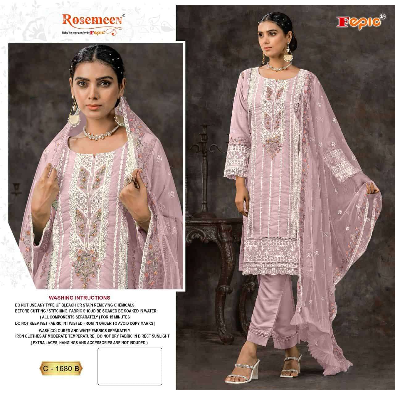 Fepic C 1680 Colors Pakistani Latest Designer Style Festive Wear Salwar Suit Exporters view 3