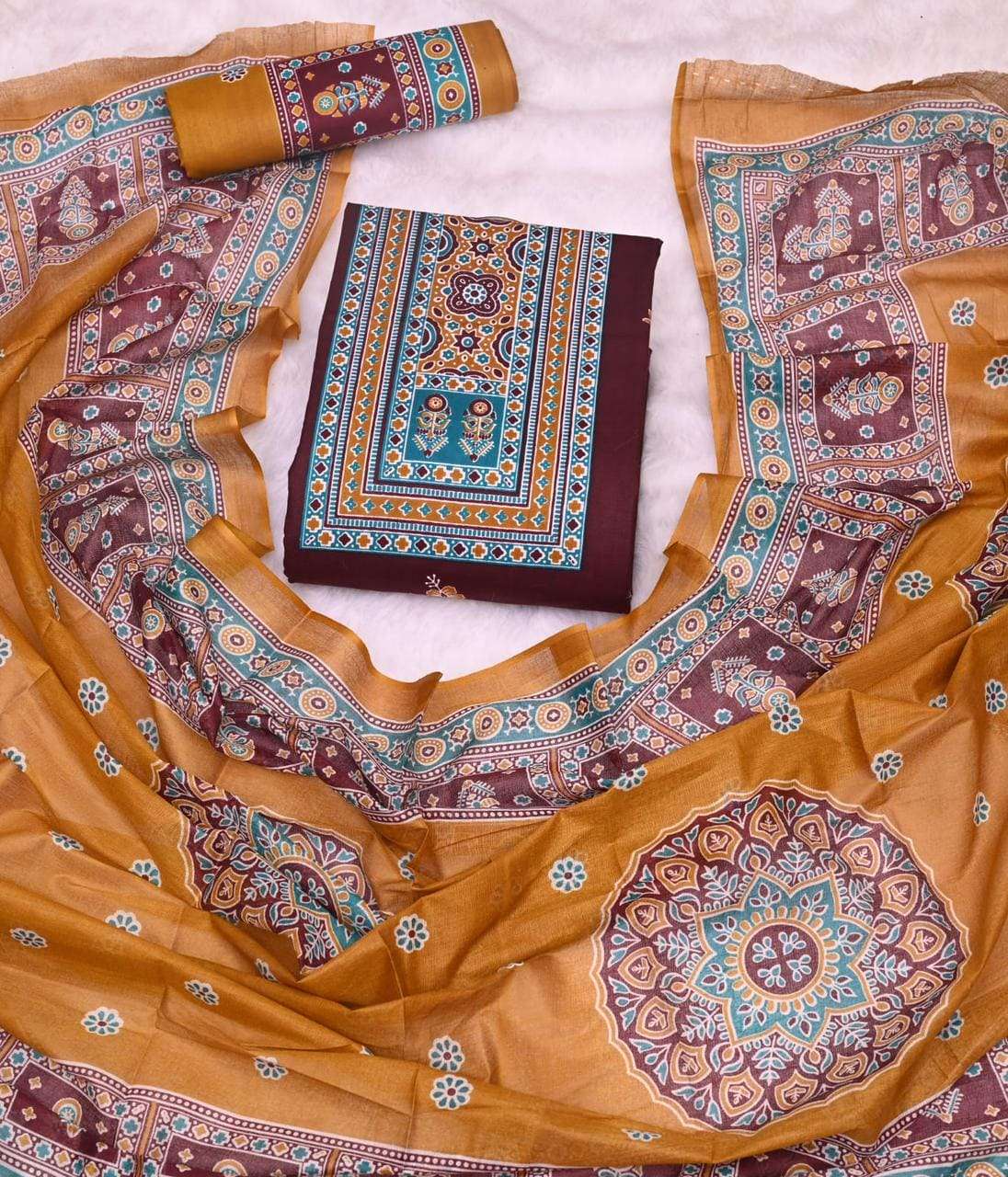 Js Priya Ajrakh Pehnava Vol 4 Premium Wear Cotton Dress Material view 14