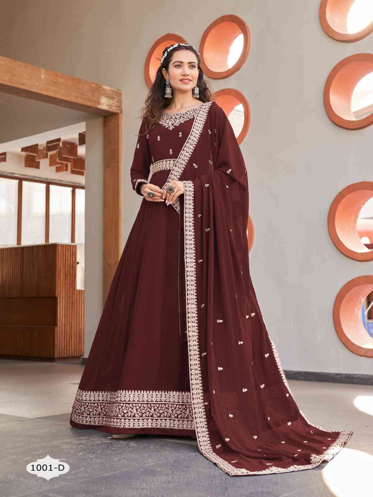 Alfaaz Liya 1001 Colors Partywear Anarkali Gown New Collection view 3