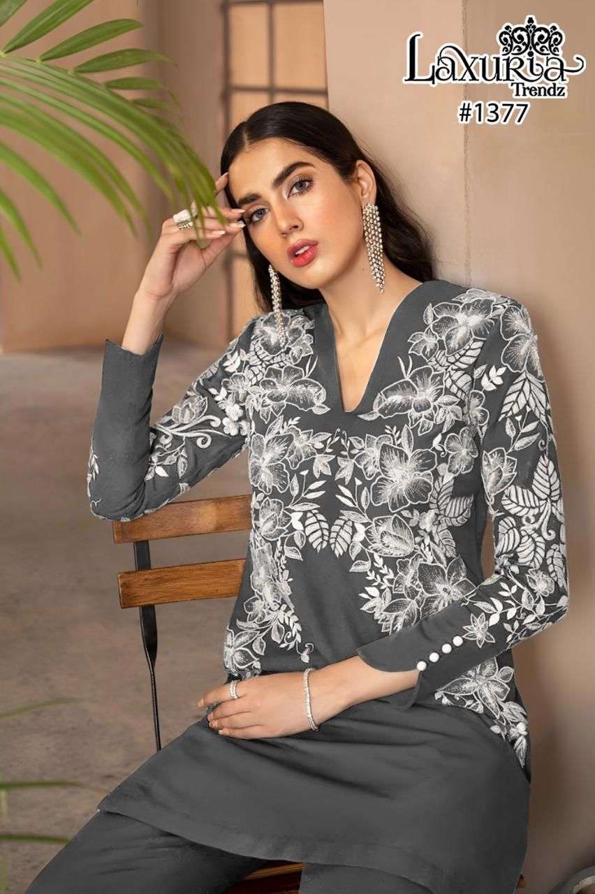 Laxuria Trends 1377 Latest Fancy Designer Ethnic Wear Kurti Bottom Dupatta Set Collection view 8