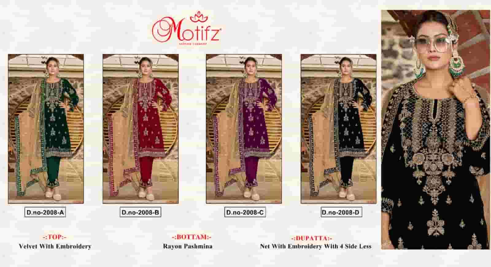 Motifz 2008 Colors Pakistani Heavy Designer Style Winter Wear Suit Exporters view 3