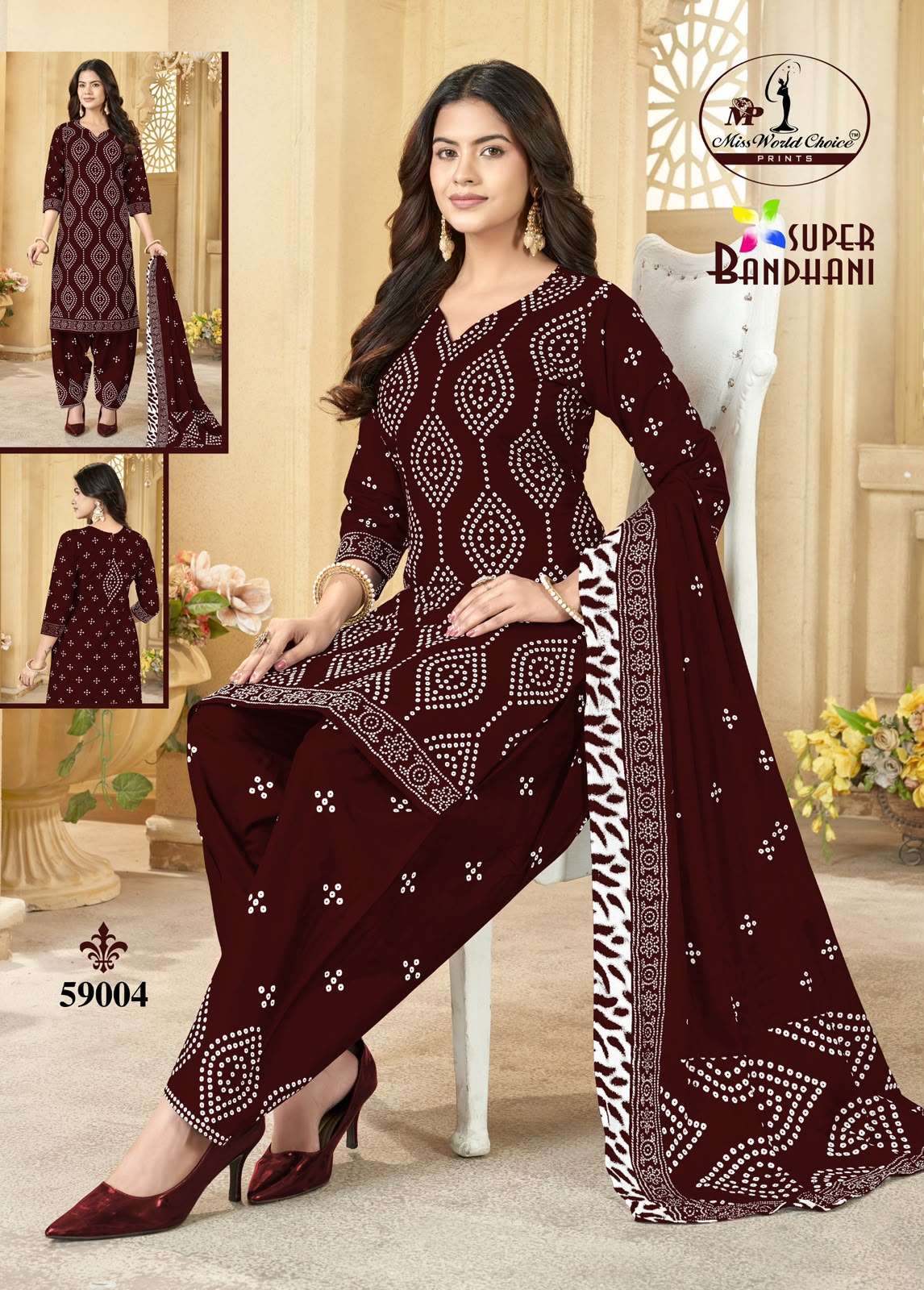Miss World Choice Super Bandhani Vol 59 Pure Cotton Bandhani Dress Material view 10