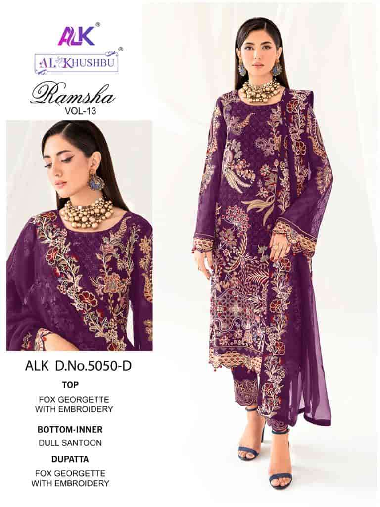 Zaha Ramsha Vol 13 Embroidered Pakistani Suit view 2