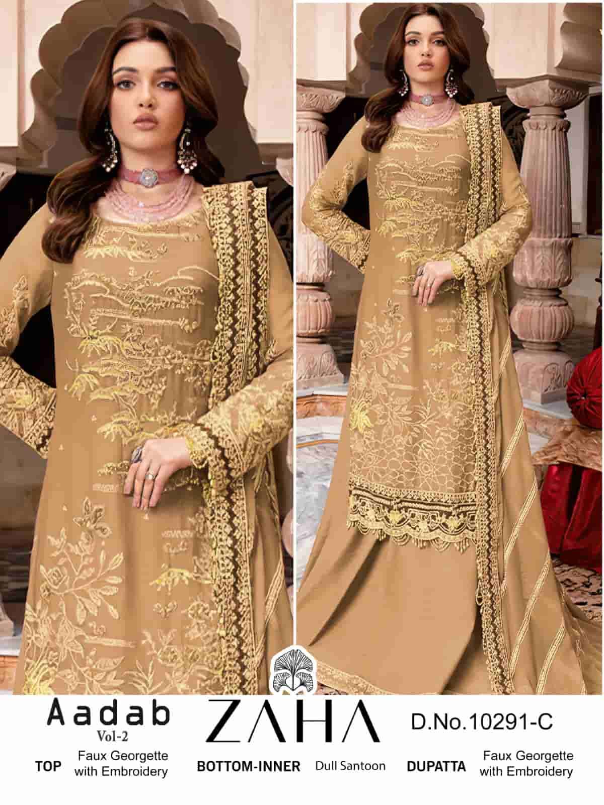 Zaha Aadab Vol 2 10291 Colors Pakistani Festive Wear Style Designer Suit Wholesalers view 3