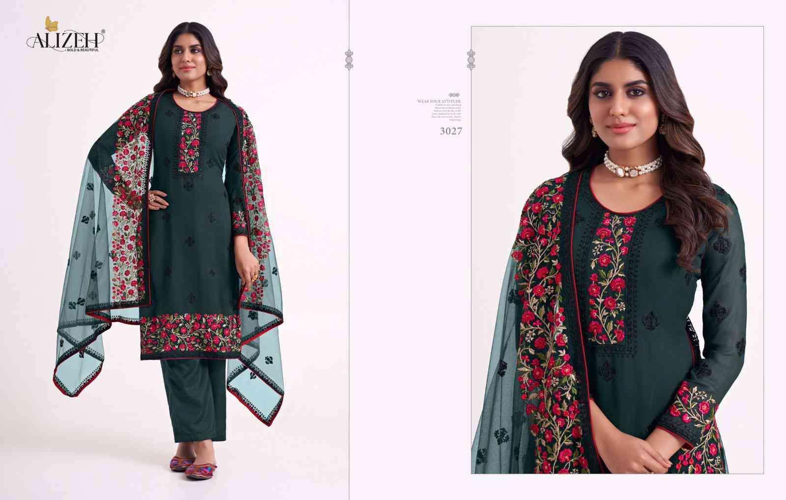 Alizeh Almora Vol 7 Designer Work Festive Collection Straight Suit view 4