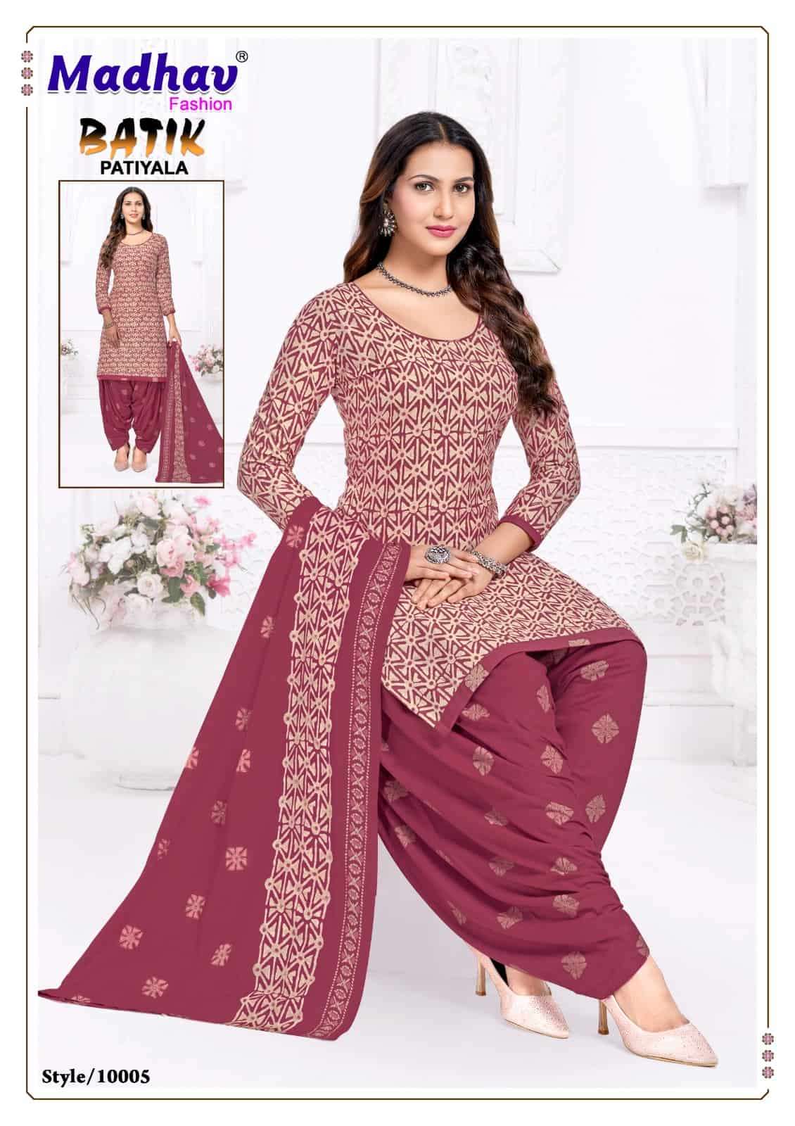 Madhav Batik Pure Cotton Unstitched Suit view 3
