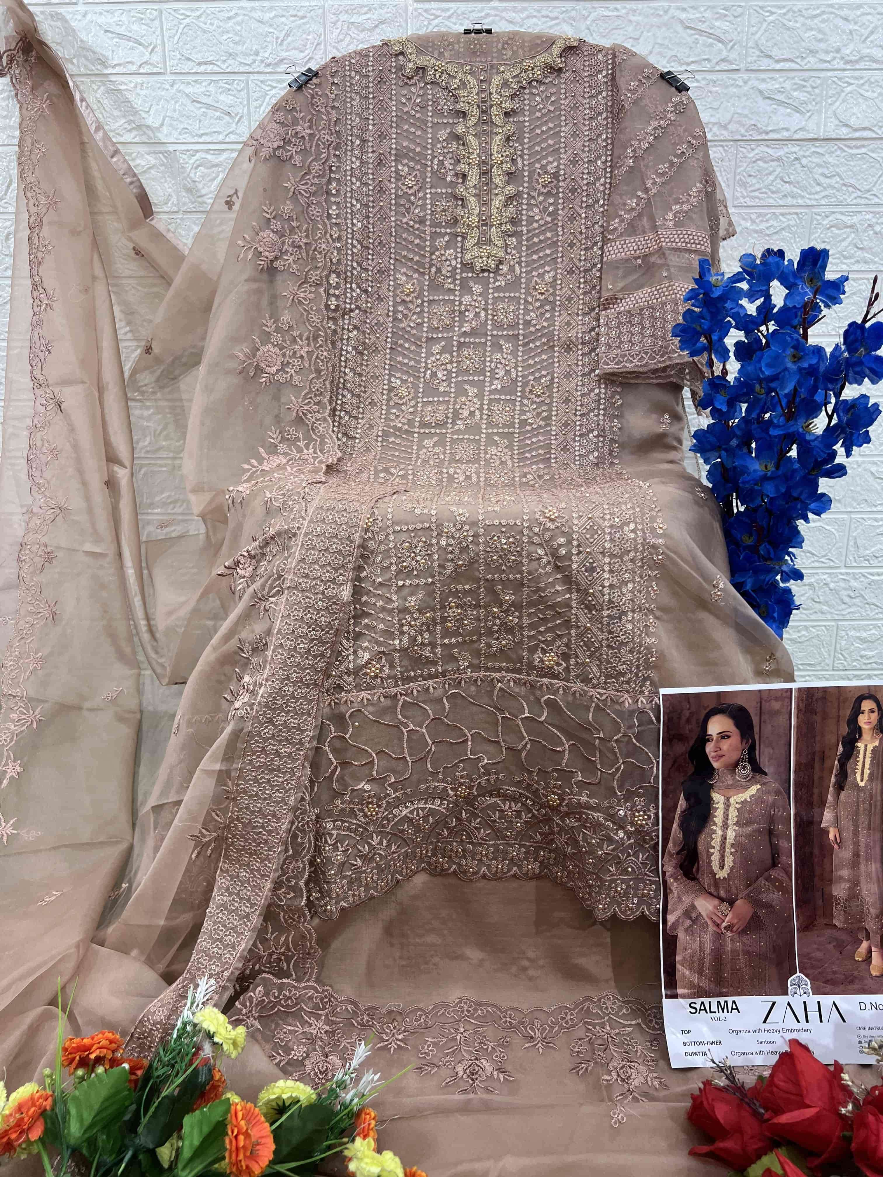 Zah 10350 C Festive Wear Style Designer Embroidered Dress Ensemble view 2