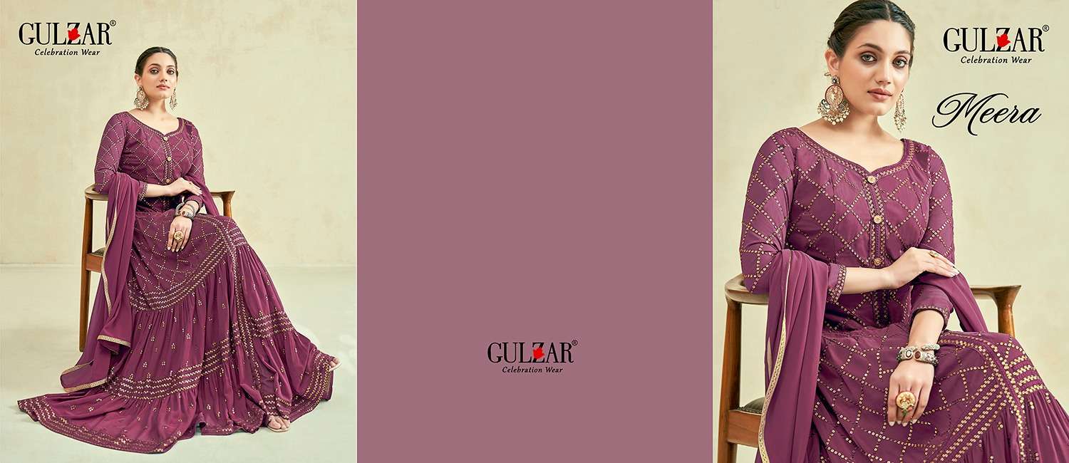 Gulzar Meera 2040 To 2041 Designer Ethnic Wear Gown Partywear Collection view 6