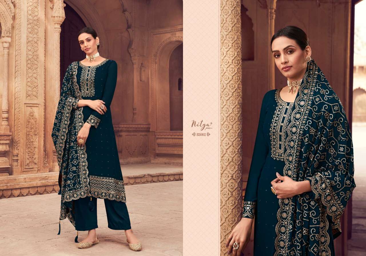 LT Fabrics nitya Vol 185 Party Wear georgette Straight Suit Collection view 7