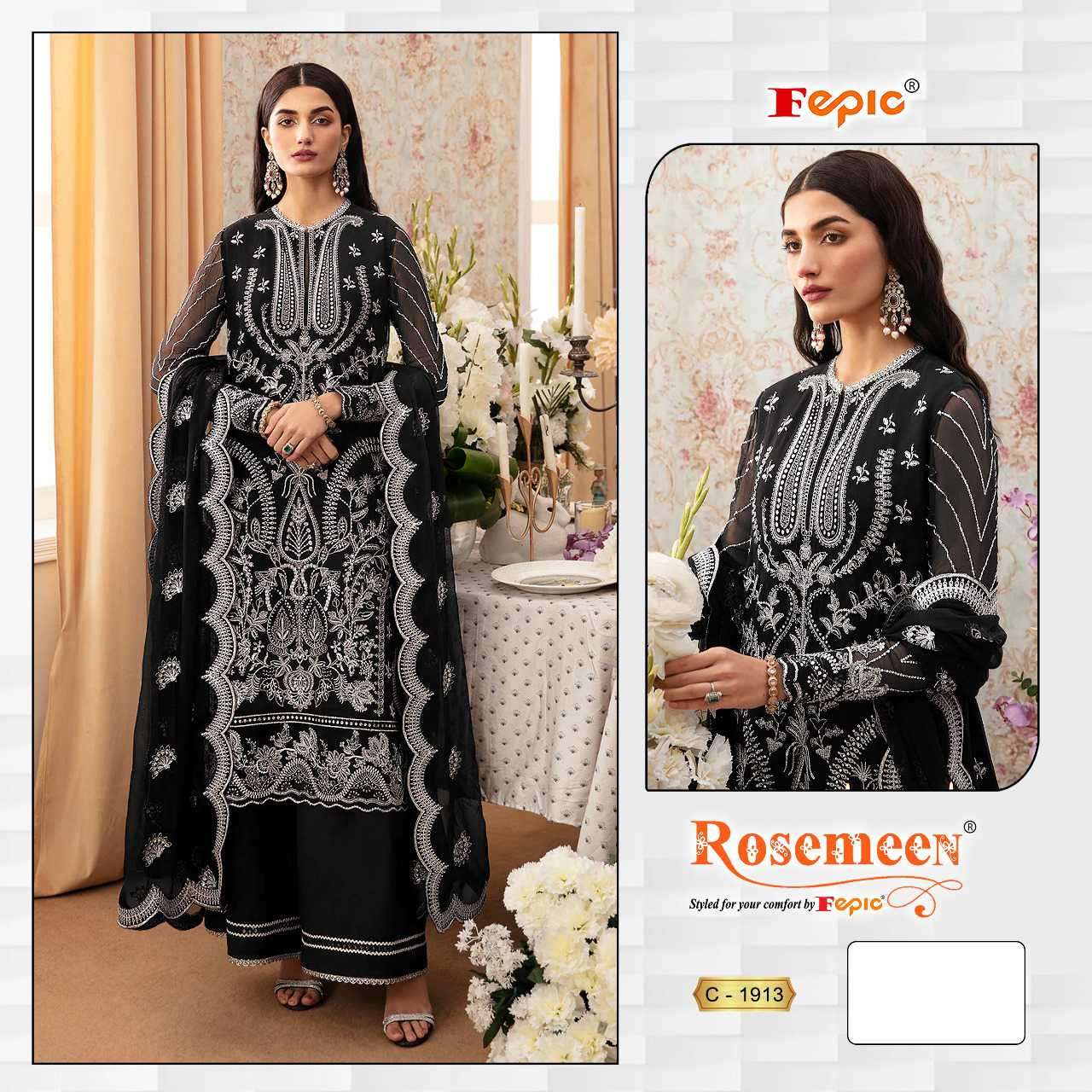 Fepic C 1913 Colors Designer Work Georgette Suit Pakistani Concept view 2