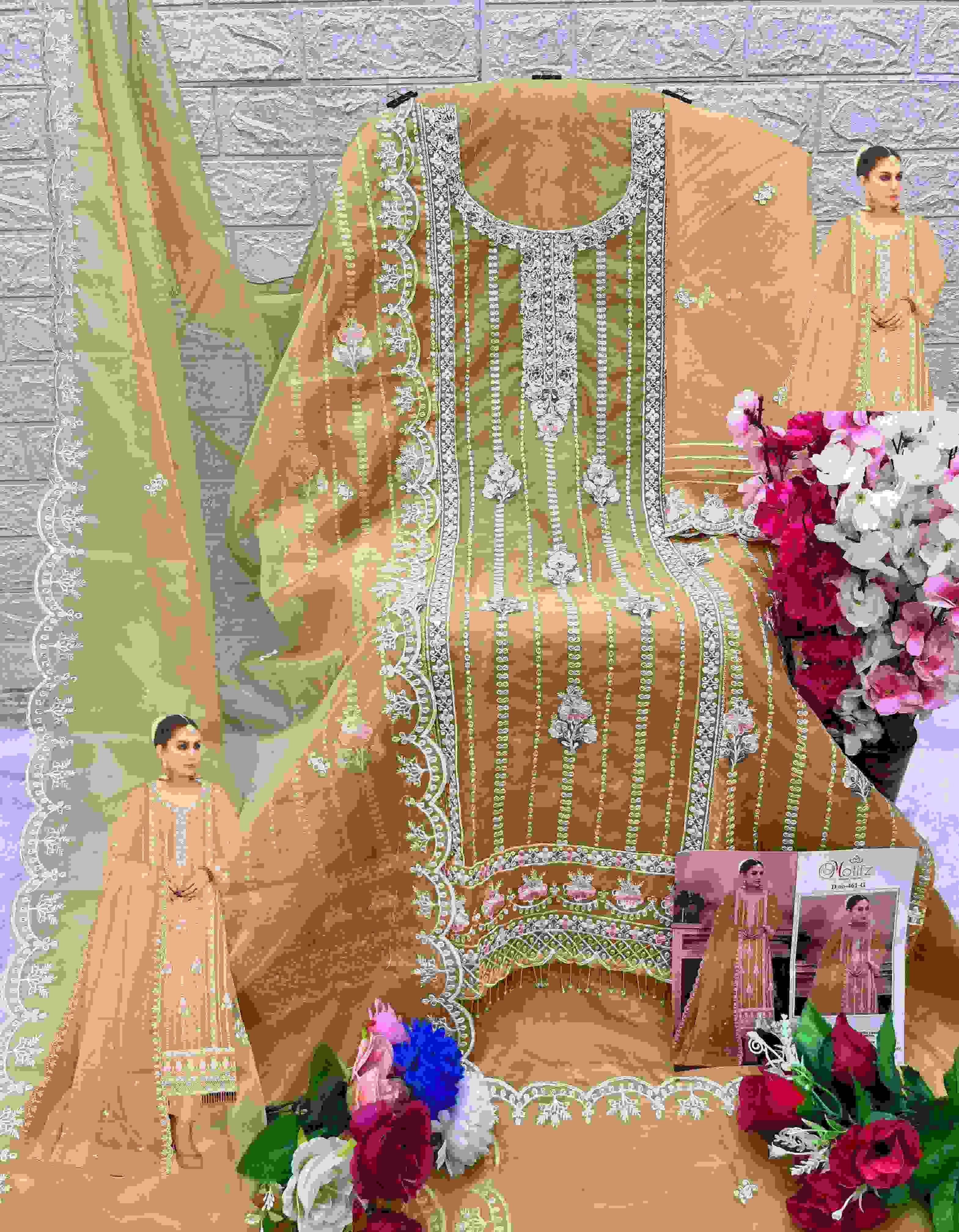 Motifz 461 Organza Straight Pakistani Suit view 6