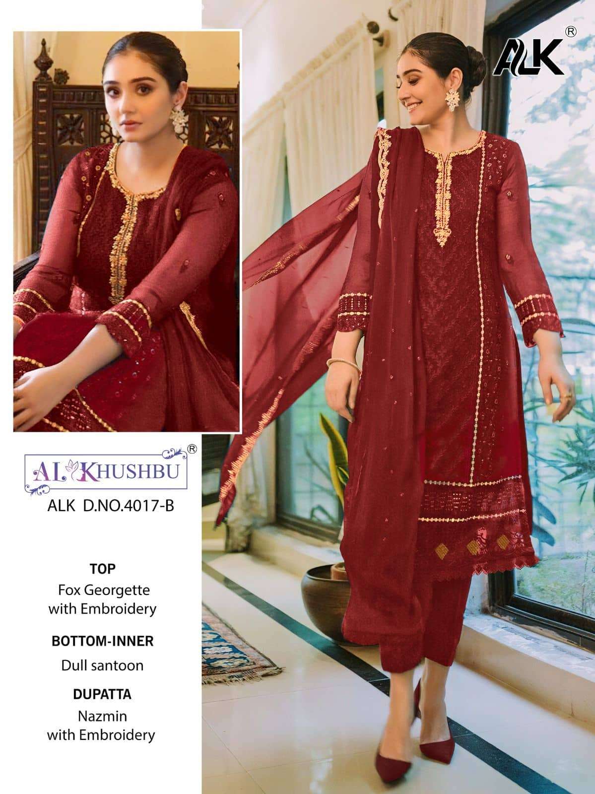 Al Khushbu Suhana Pakistani Georgette Suit view 4