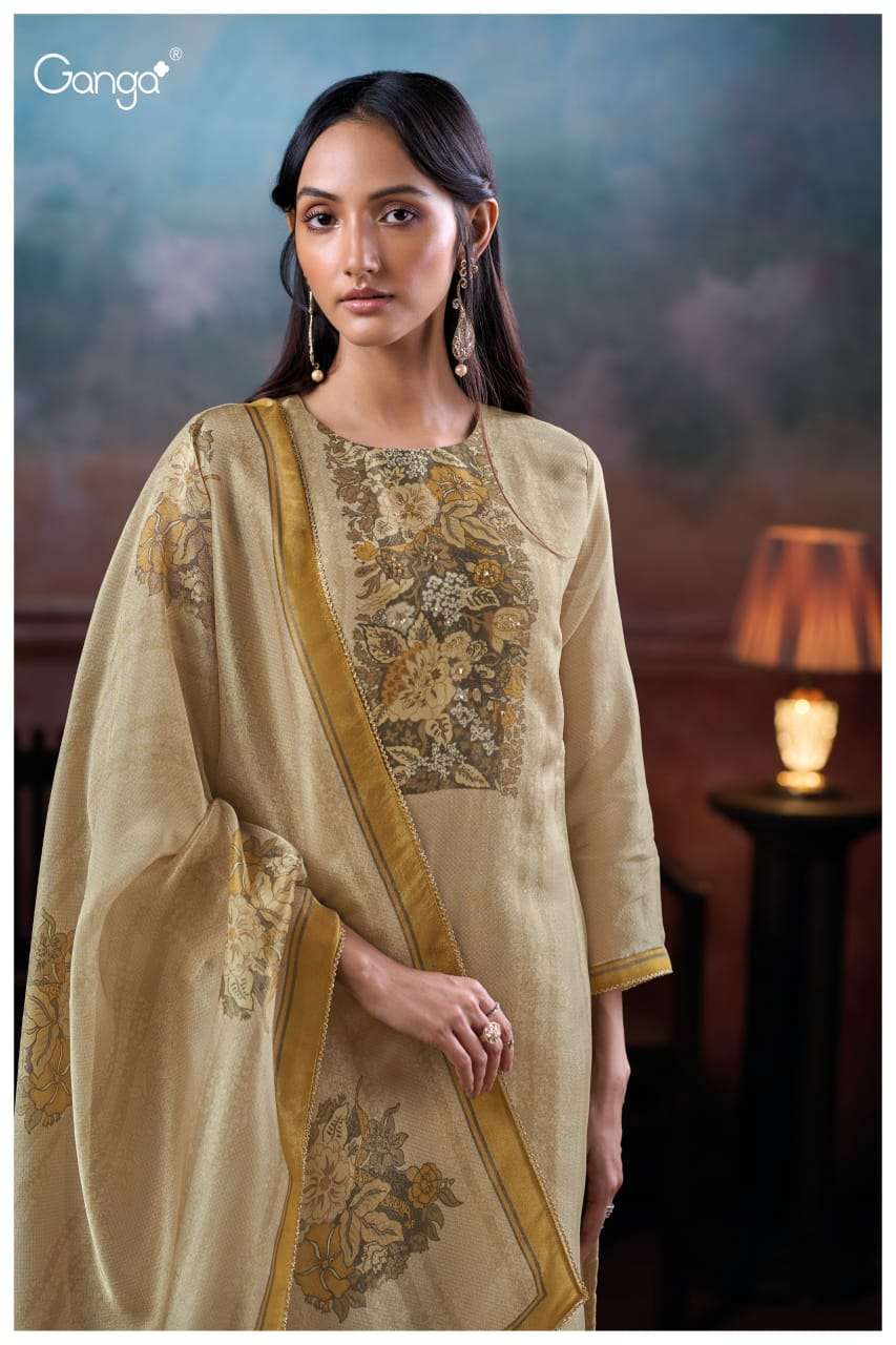 Ganga Fashion Evira 3814 Pure Bemberg Silk Exclusive Ladies Suit Collection view 3