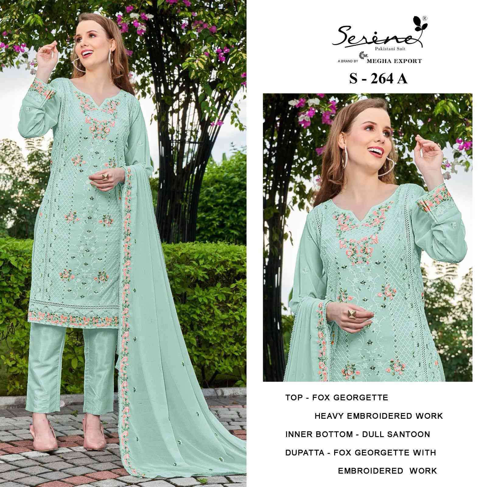 Serine S 264 Colors Pakistani Georgette Ladies Suit Catalog Wholesalers view 3