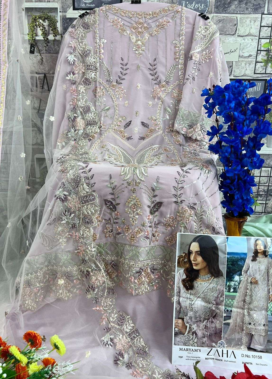 Zaha Maryams Vol 2 10158 To 10160 Designer Pakistani Dress New Collection view 6