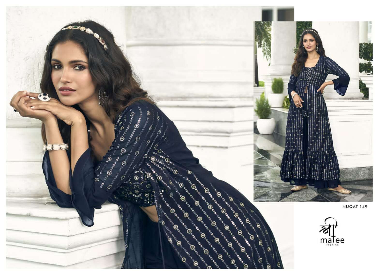 Shreematee Nuqat Partywear Shurg Style Designer 3 Piece New Arrivals view 12