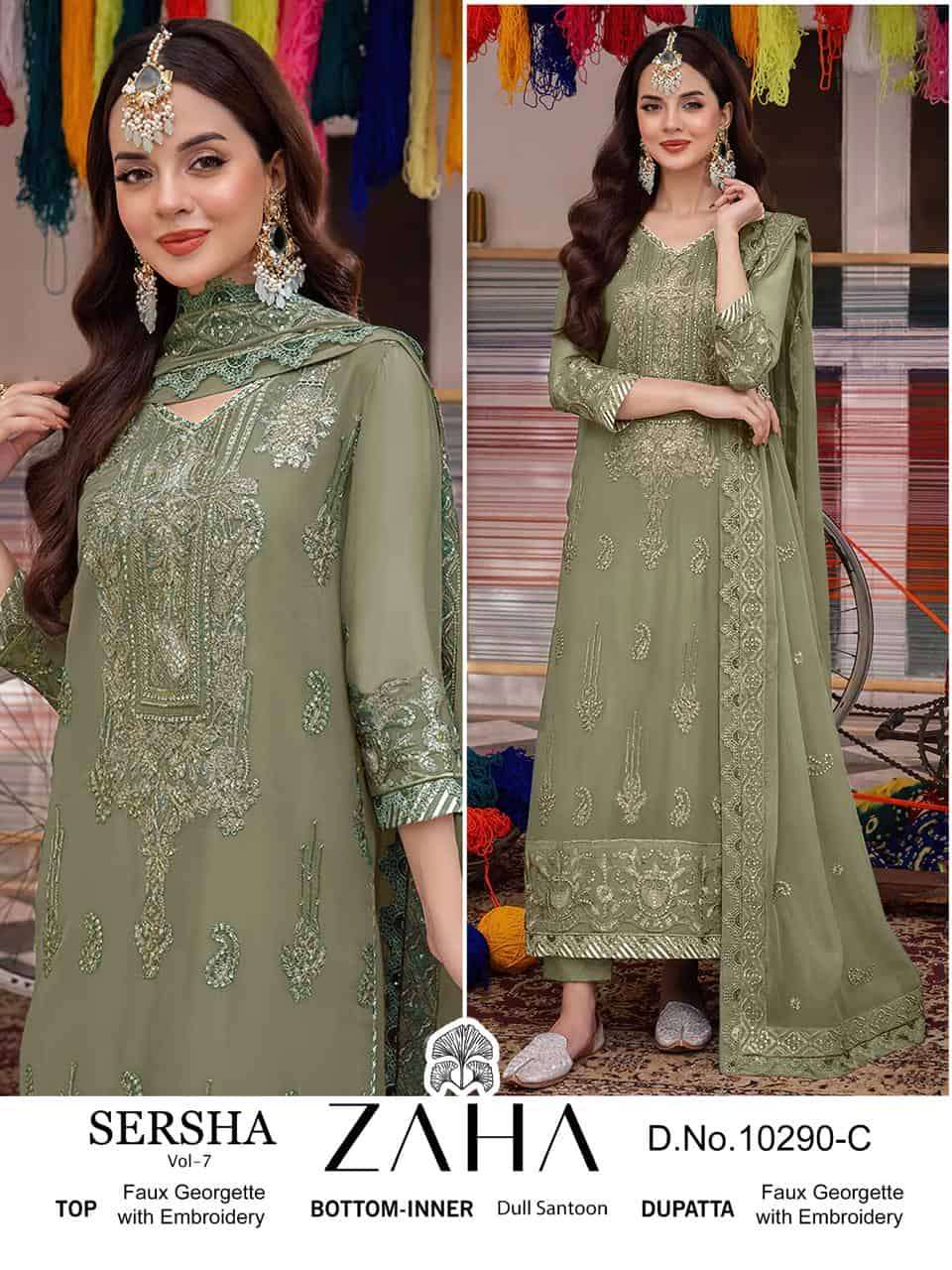 Zaha Sersha Vol 7 10290 Colors Georgette Fancy Salwar Kameez Limited Edition view 9