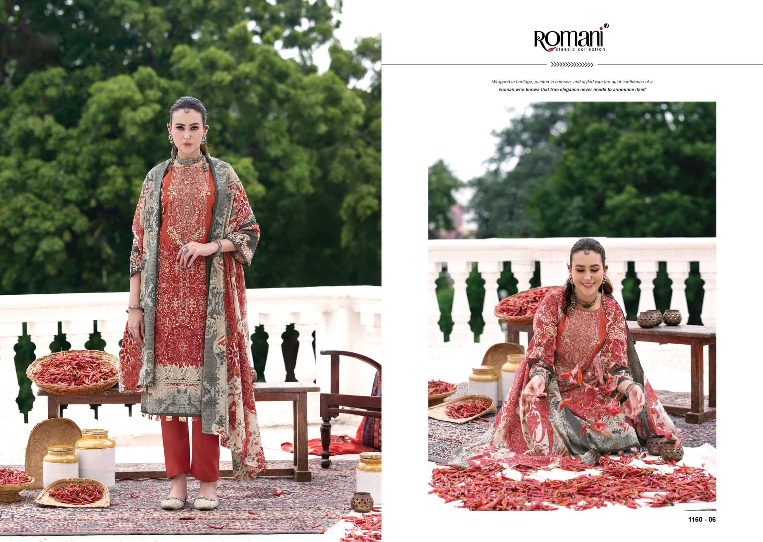 Romani Aarzu Vol 36 Heavy Embroidered Cotton Dress Material view 6