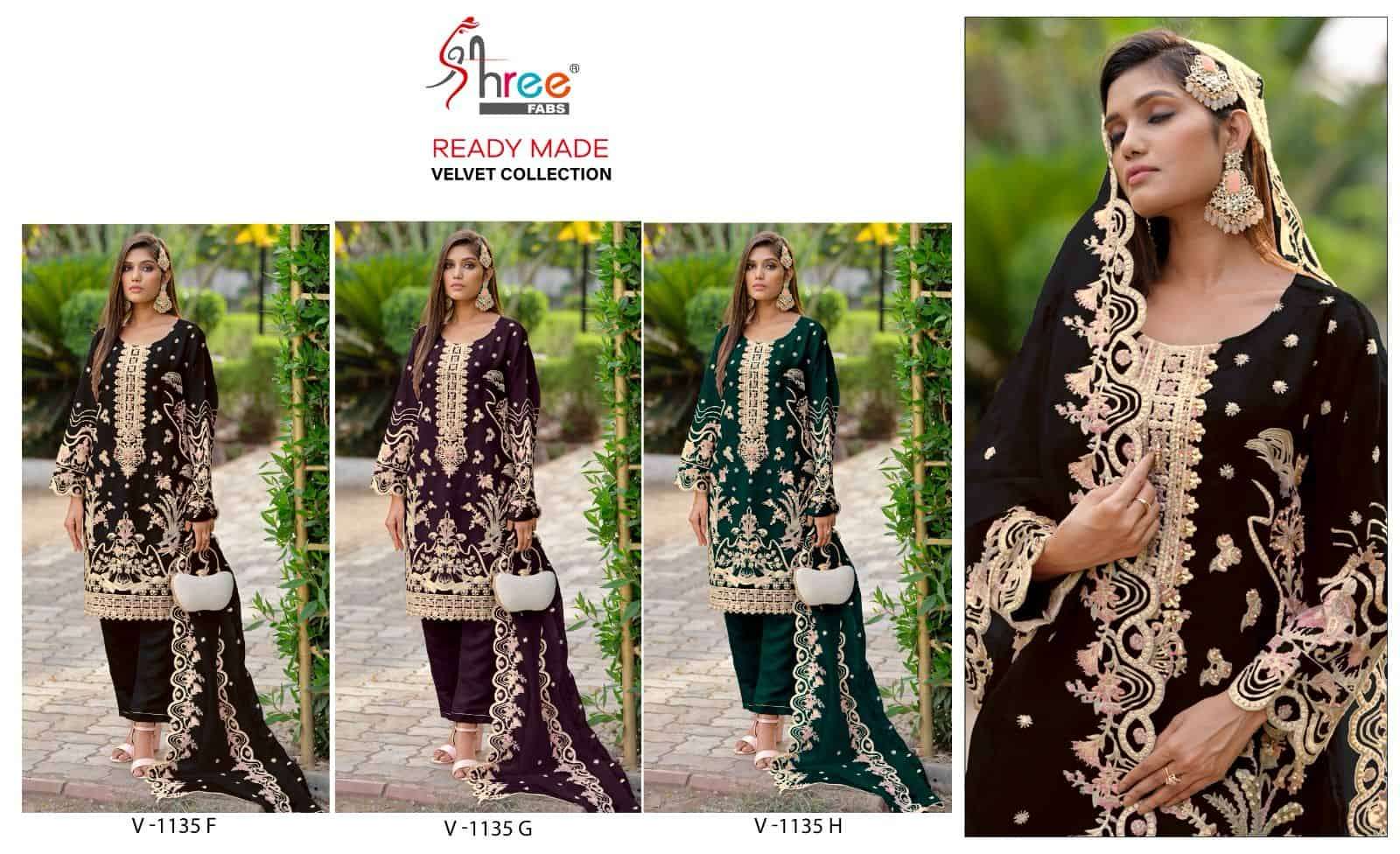 Shree Fabs V 1135 Colors Pakistani Heavy Designer Style Readymade Velvet Dress Collection view 3