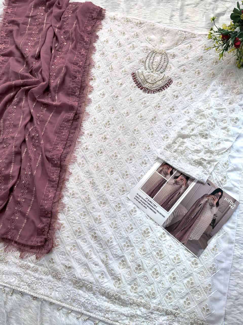 Johra Tex 138 C Festive Wear Style Designer Embroidered Salwar Kameez Exporter view 3