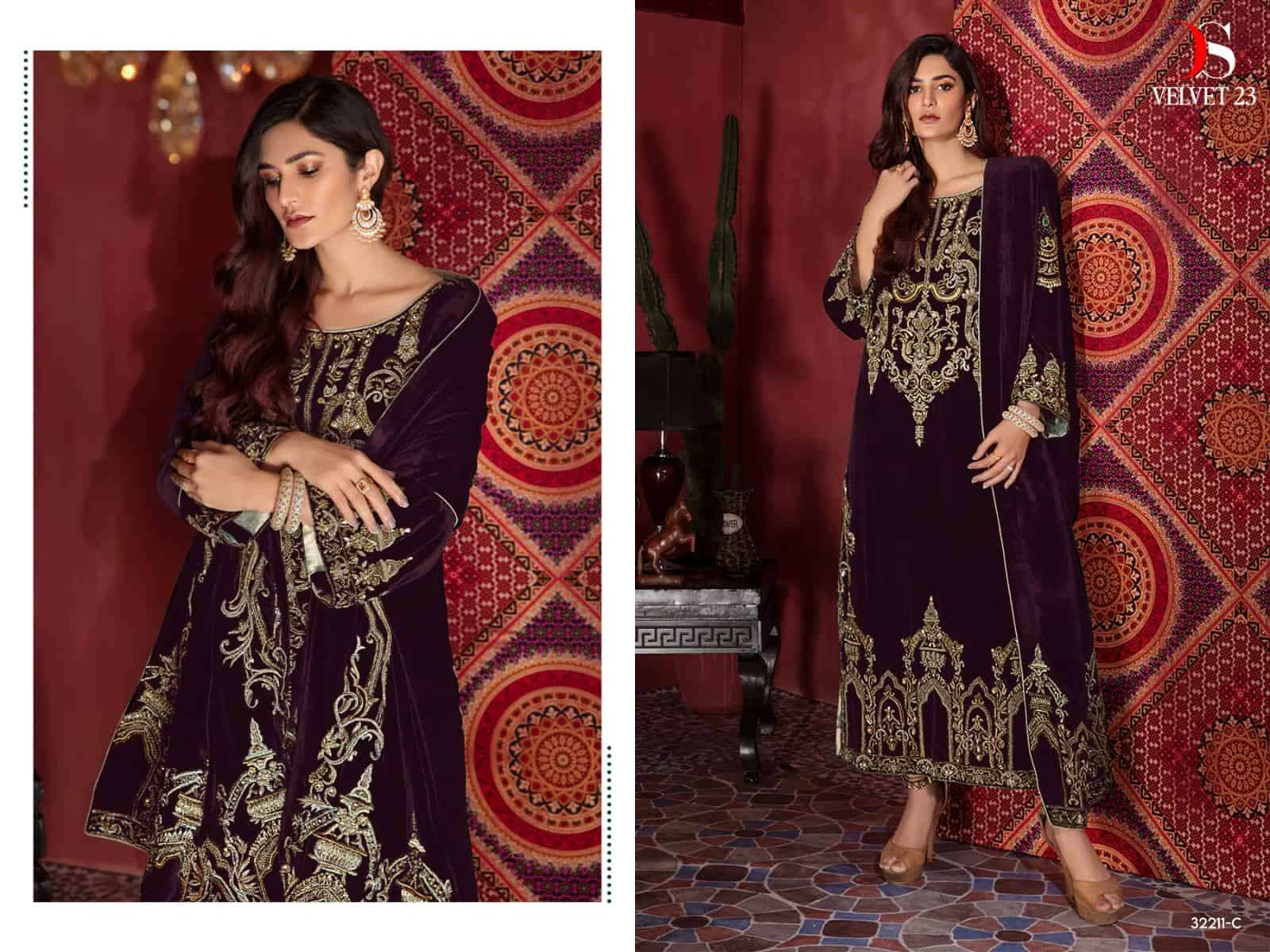 Deepsy Velvet Heavy Embroidered Salwar Suit view 3