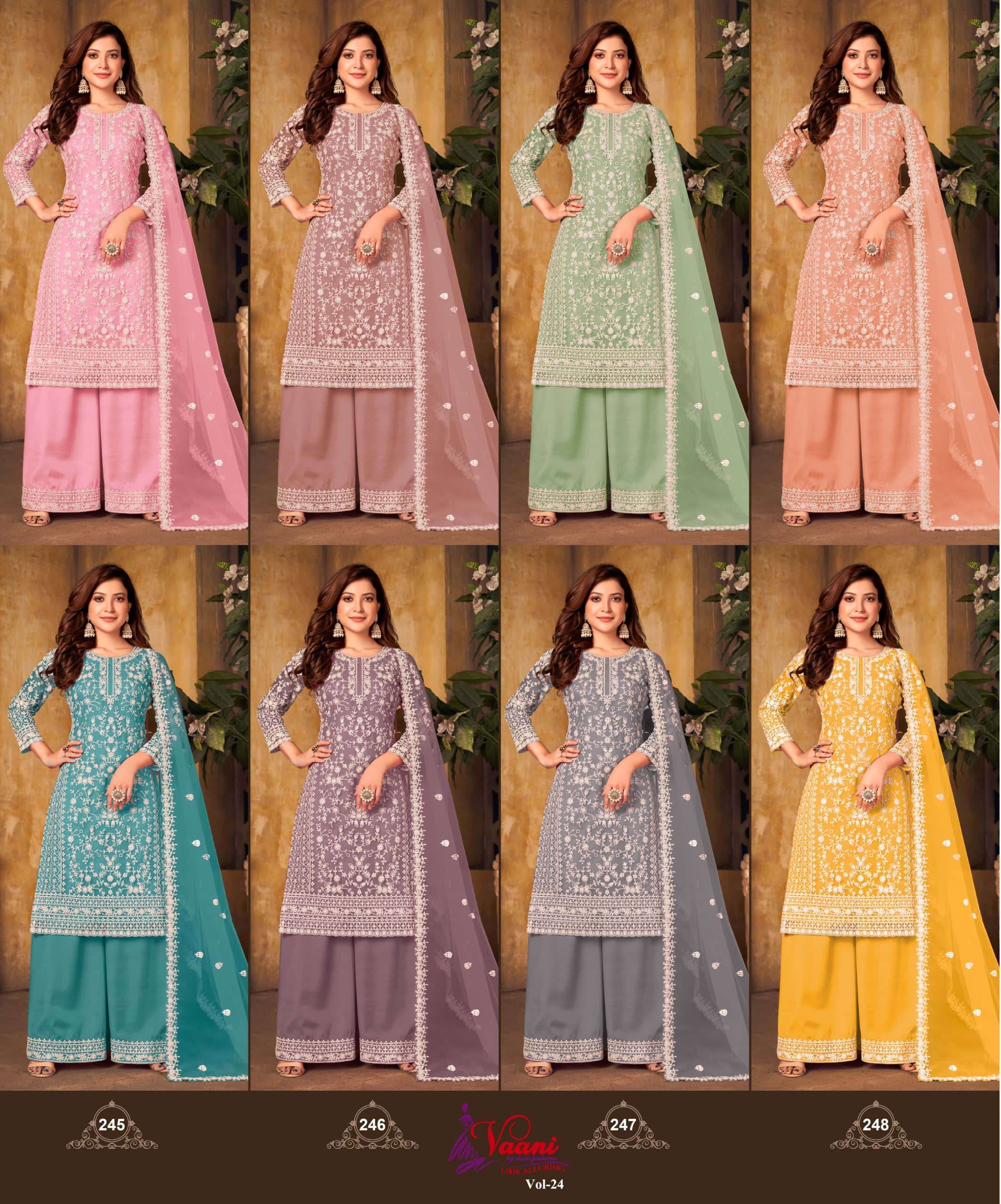 Twisha Vaani Vol 24 241to 248 Premium Partywear Palazzo Suit Catalog view 9