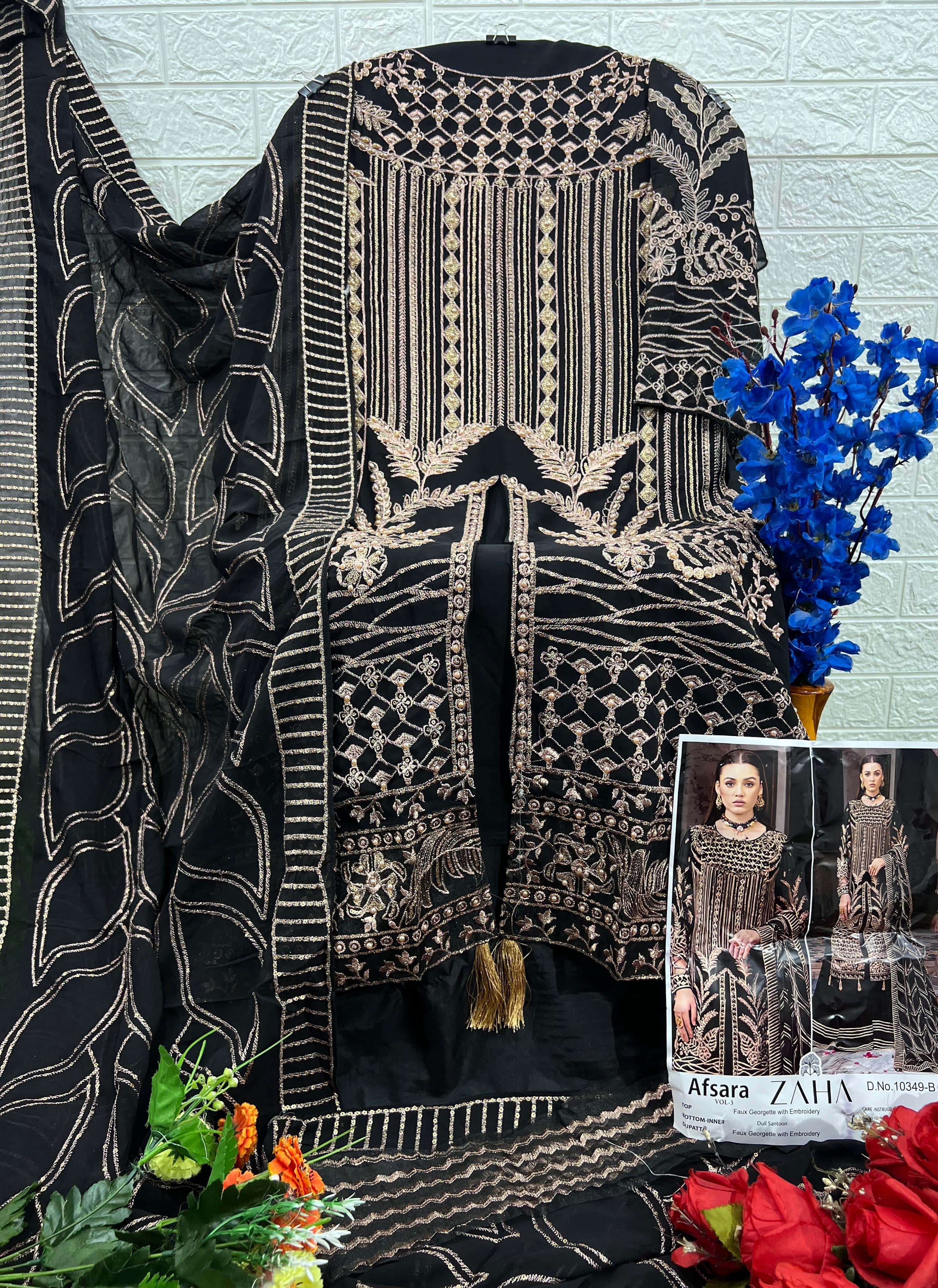 Zaha 10349 B Exclusive Heavy Designer Style Pakistani Party Wear Collection view 2