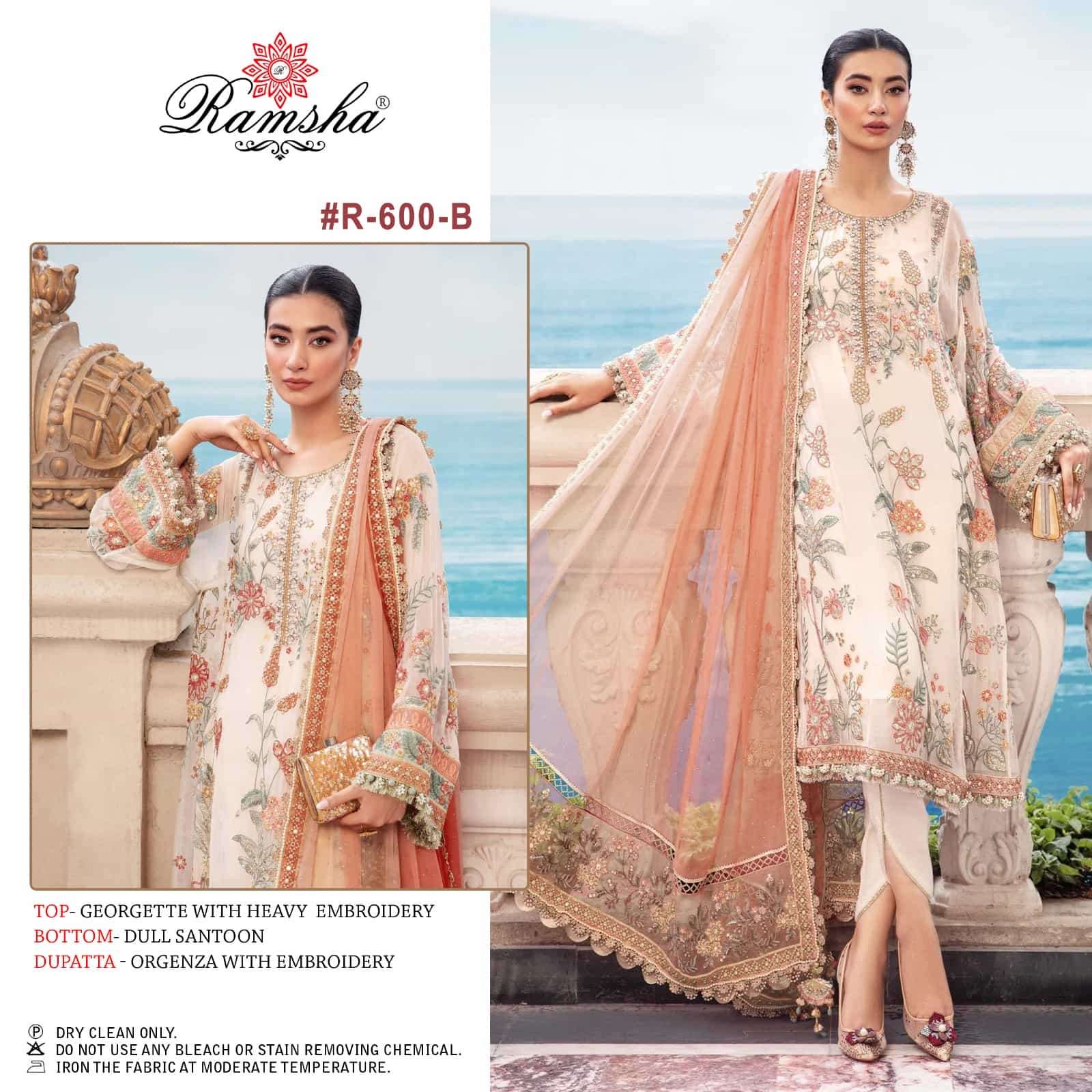 Ramsha R 600 Nx Festive Wear Style Designer Georgette Salwar Suit Wholesalers view 4