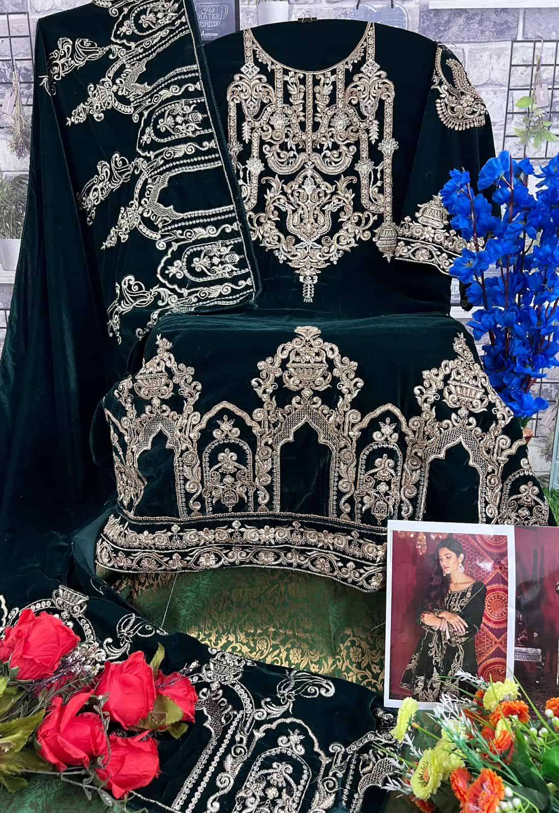 Deepsy Velvet Heavy Embroidered Salwar Suit view 6