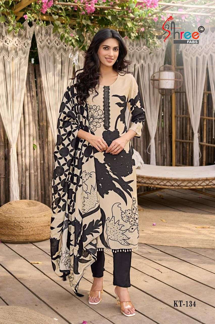 Shree Fabs KT 134 Pakistani Style Designer Maslin Printed Suit Ensemble view 4