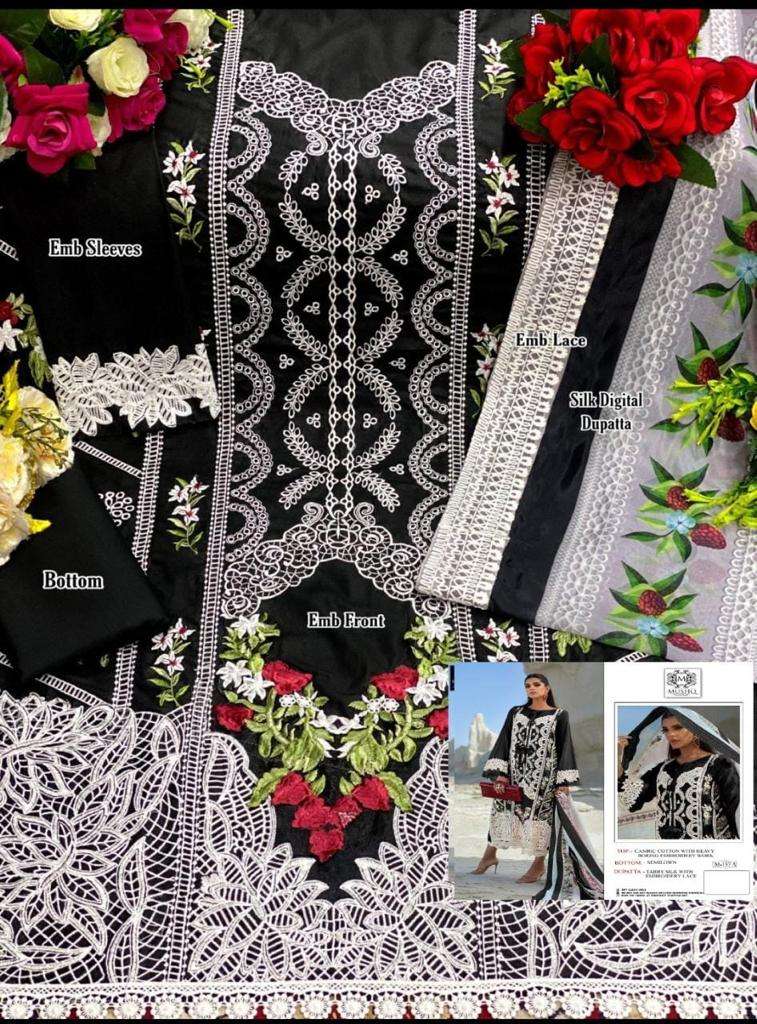 Mushq M 137 A Pakistani Fancy Designer Embroidered Cotton Suit Exporter view 2