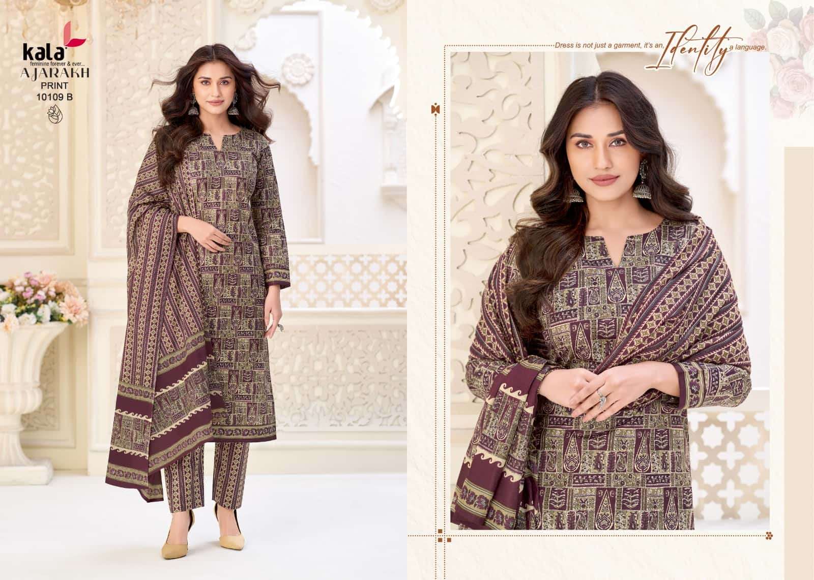Kala Ajarakh Vol 1 Pure Cotton Unstitch Salwar Suit Exporters view 6