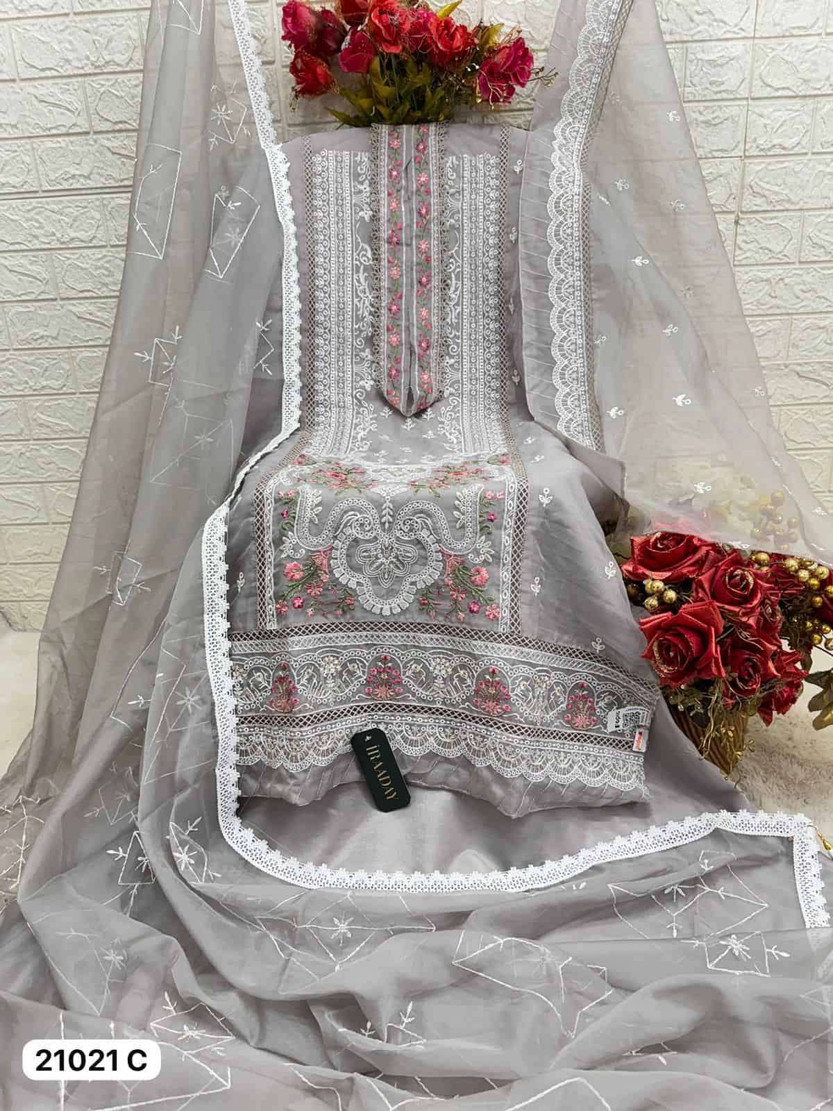 Fepic Iraaday IR 21021 Colors Organza Embroidered Pakistani Salwar Suit Wholesalers view 7